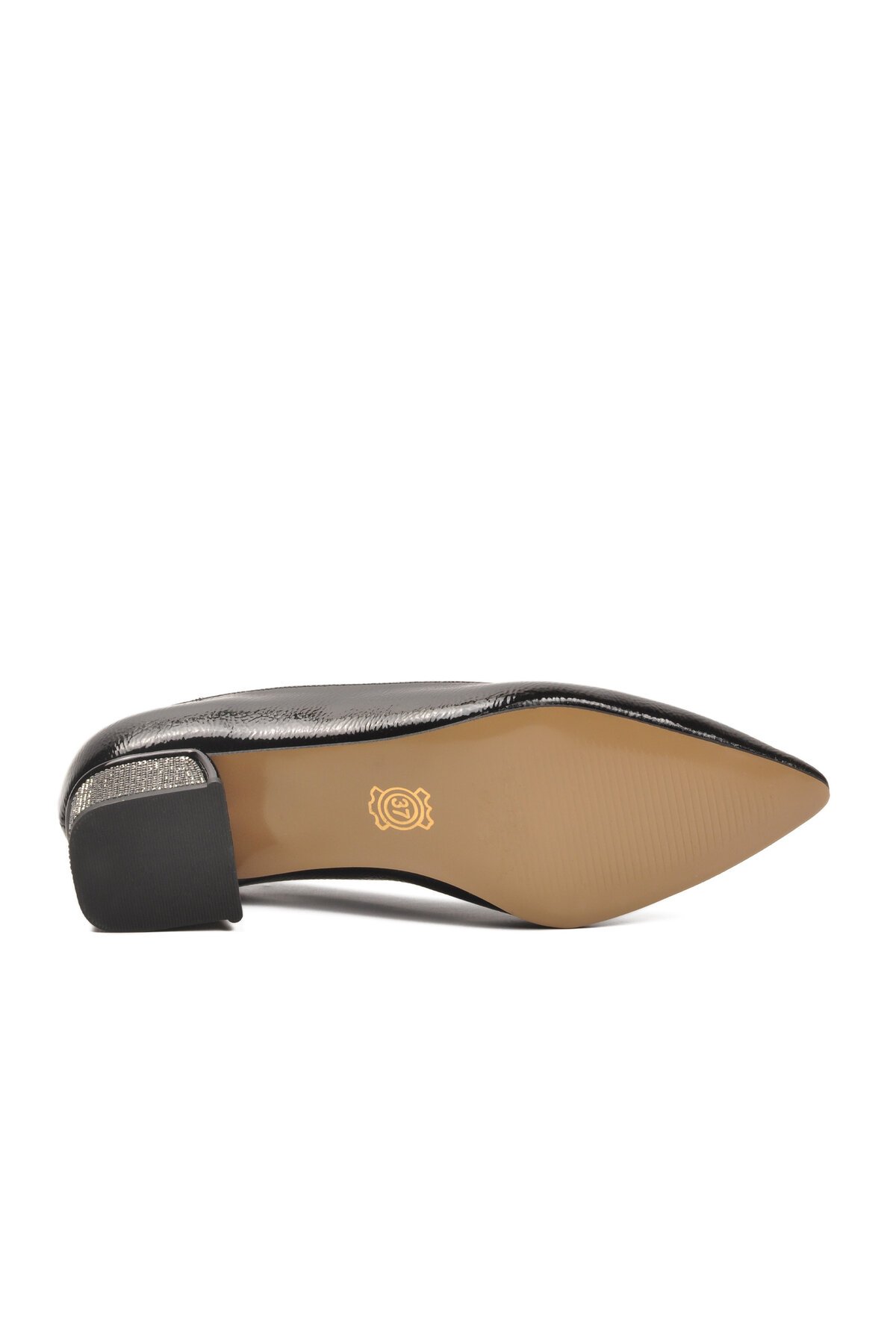 Siyah Kırışık Hafif Kadın Topuklu Ayakkabı 357180 Z