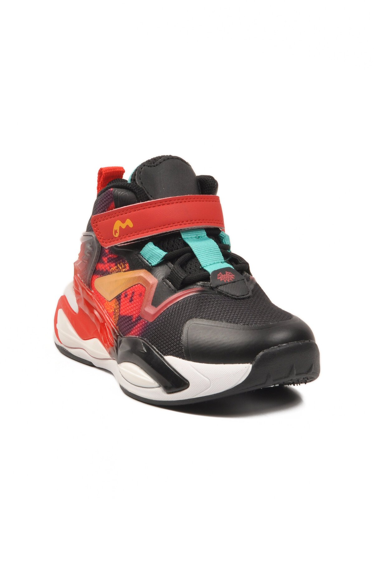 Siyah-Kırmızı Cırtlı Çocuk Spor Ayakkabı 161-T5411102 P
