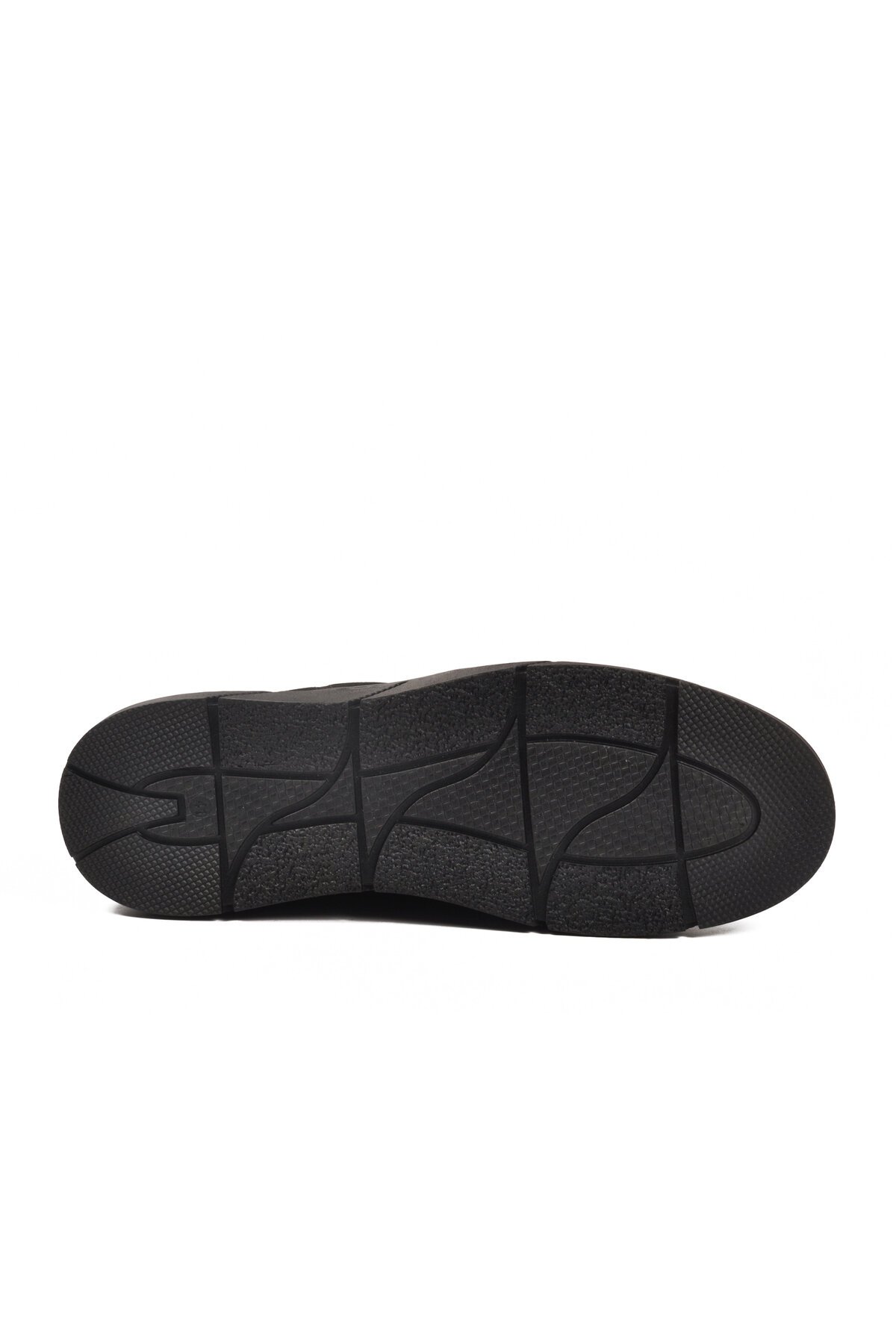 Siyah Nubuk Hakiki Deri Lastik Bağcıklı Erkek Günlük Ayakkabı 137 M