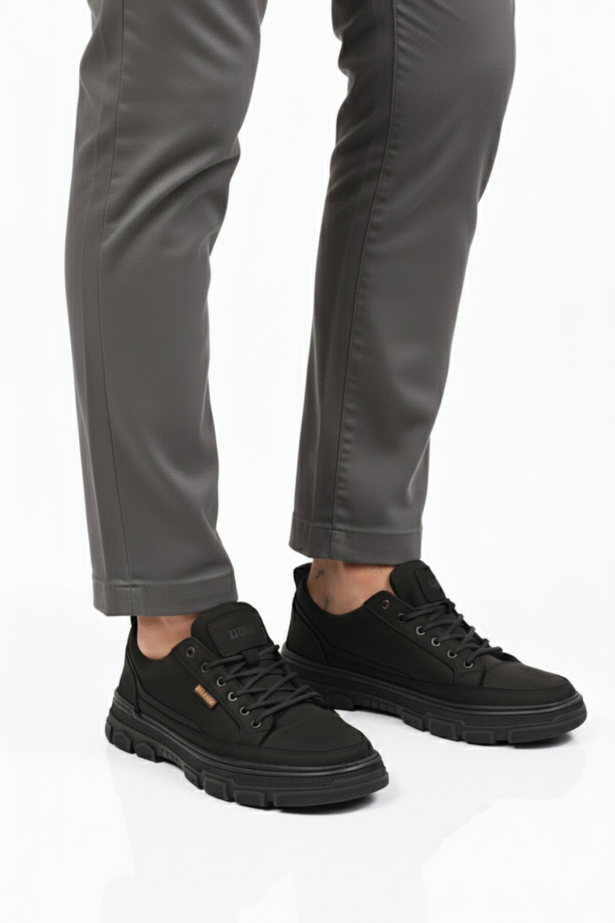 Siyah Nubuk Hakiki Deri Erkek Günlük Ayakkabı 260081 M