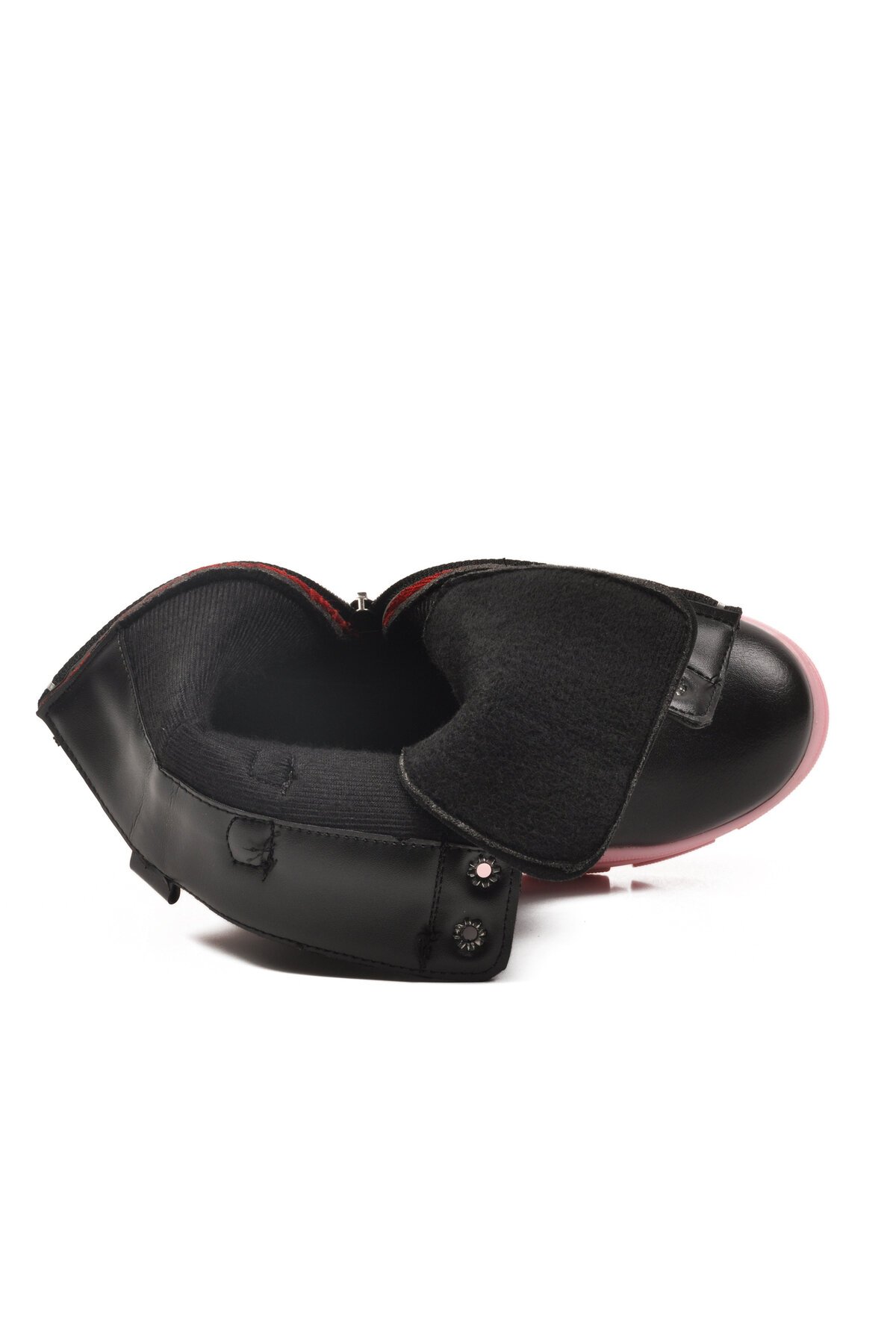 Siyah-Pembe Fermuarlı Kaymaz Taban Çocuk Bot G-1001 F
