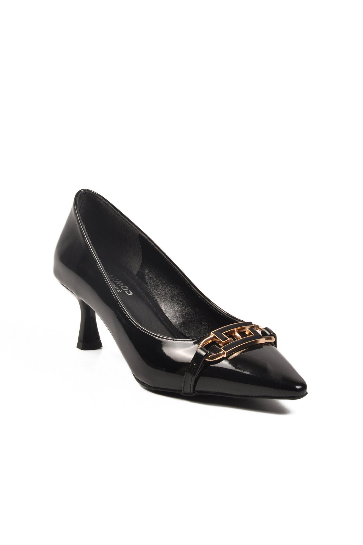 Siyah Rugan Hafif İnce Topuklu Kadın Abiye Ayakkabı 695029 Z