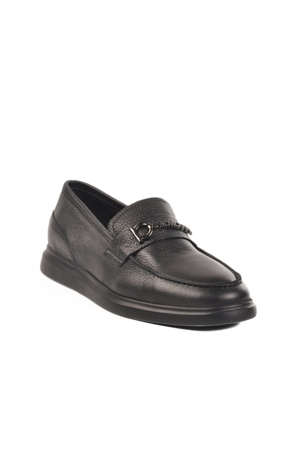 Siyah-Siyah Hakiki Deri Erkek Günlük Ayakkabı 152-21139 M
