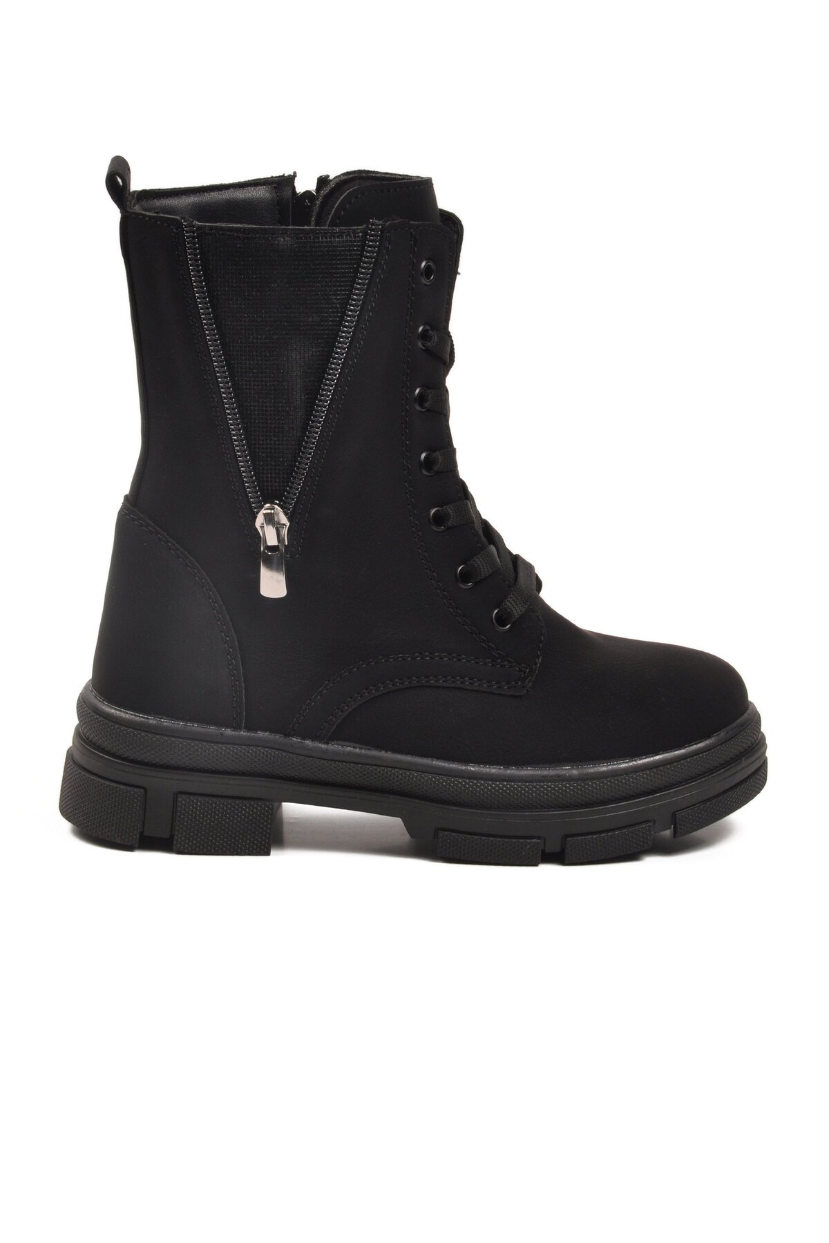 Siyah İçi Polarlı Çocuk Bot G-1001 F ( Fermuarlıi )