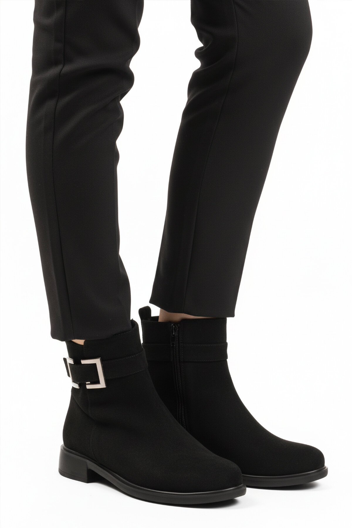 Siyah Süet Fermuarlı Kadın Bot 209144 Z