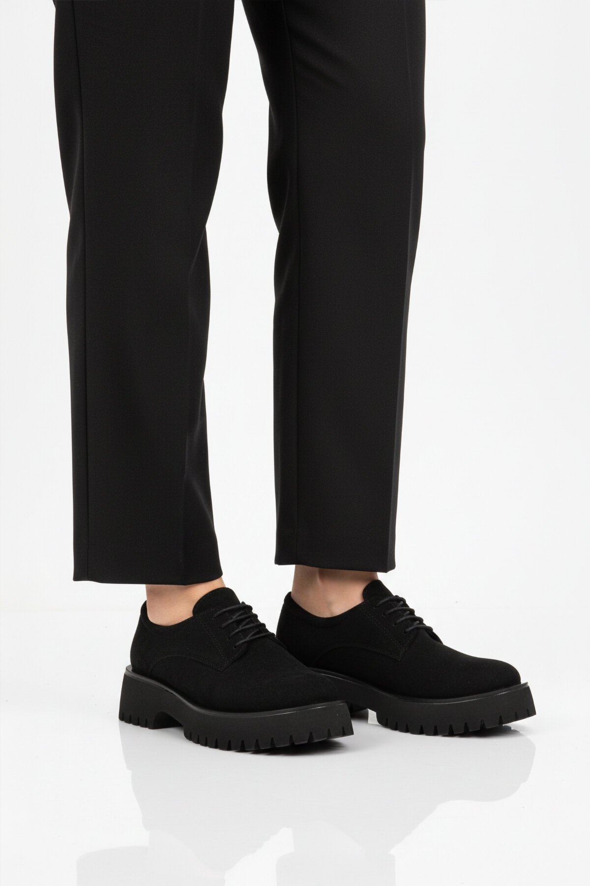 Siyah Süet Kadın Günlük Ayakkabı 572451 Z