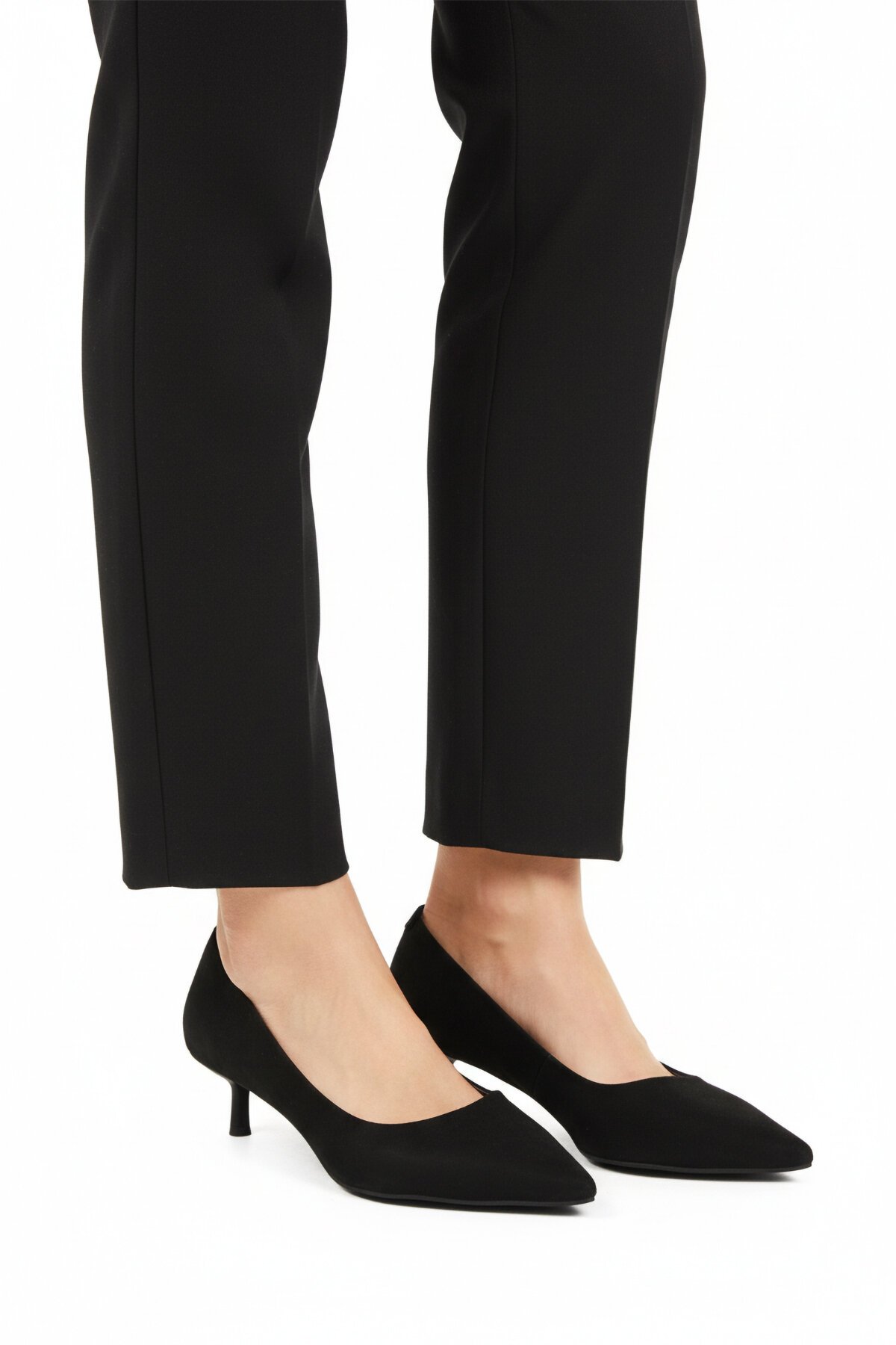 Siyah Süet İnce Topuklu Kadın Topuklu Ayakkabı 458343 Z