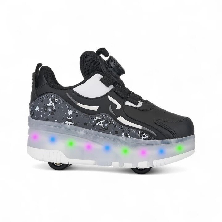 Rocky Siyah Ortopedik Işıklı Patenli Çocuk Spor Ayakkabı Nils F