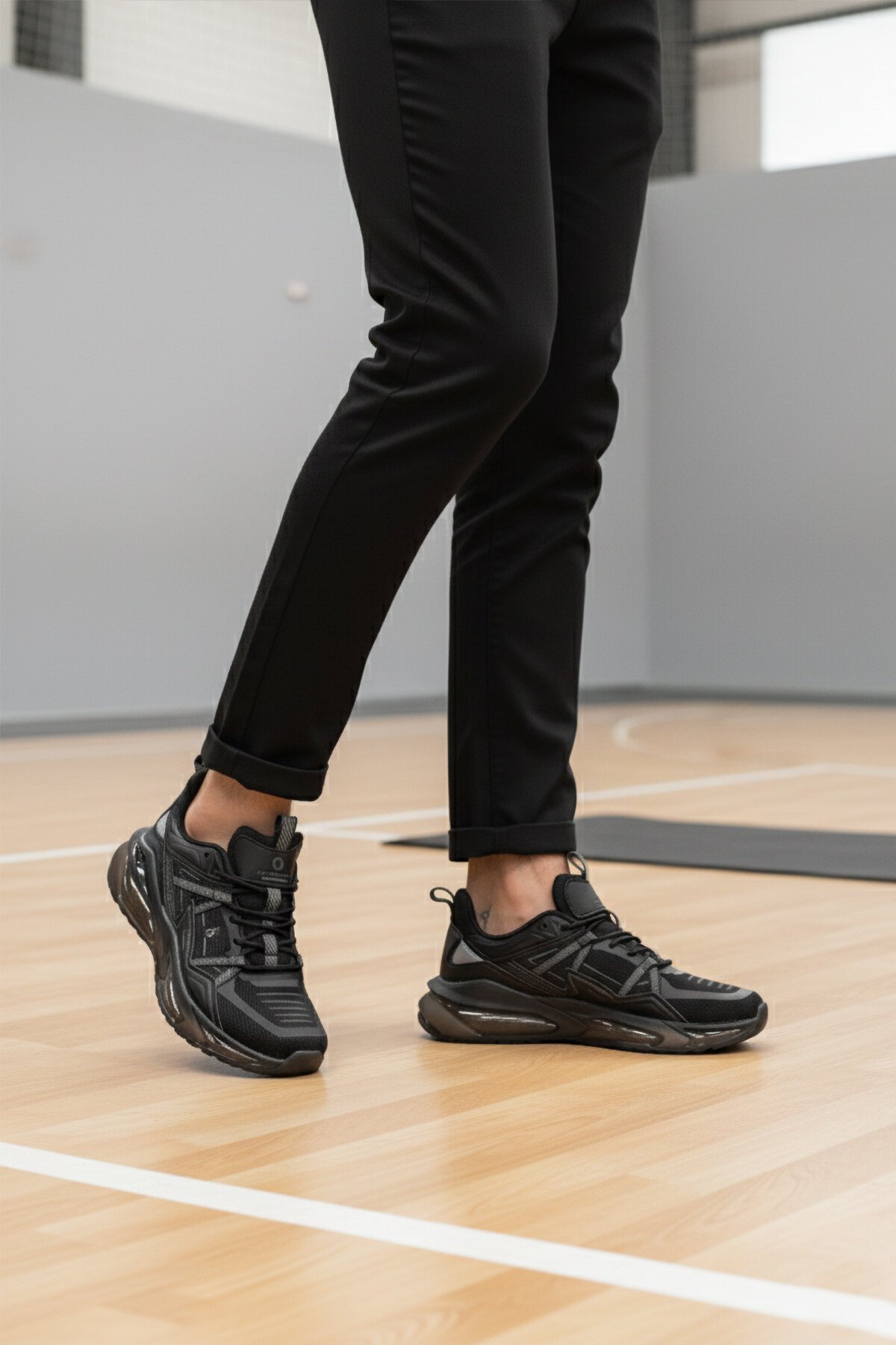 Siyah Fileli Hafif Erkek Spor Ayakkabı 101 25333 Sally M