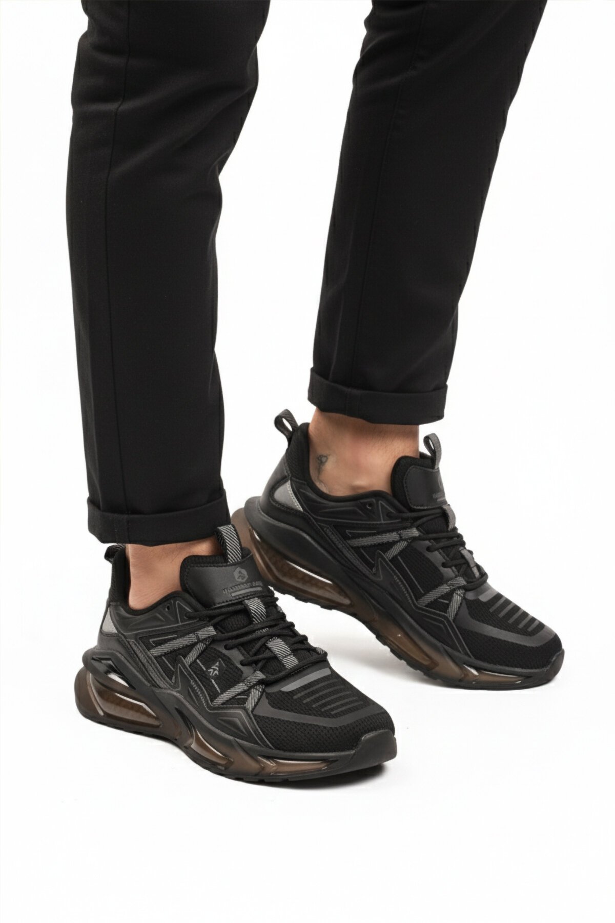 Siyah Fileli Hafif Erkek Spor Ayakkabı 101 25333 Sally M