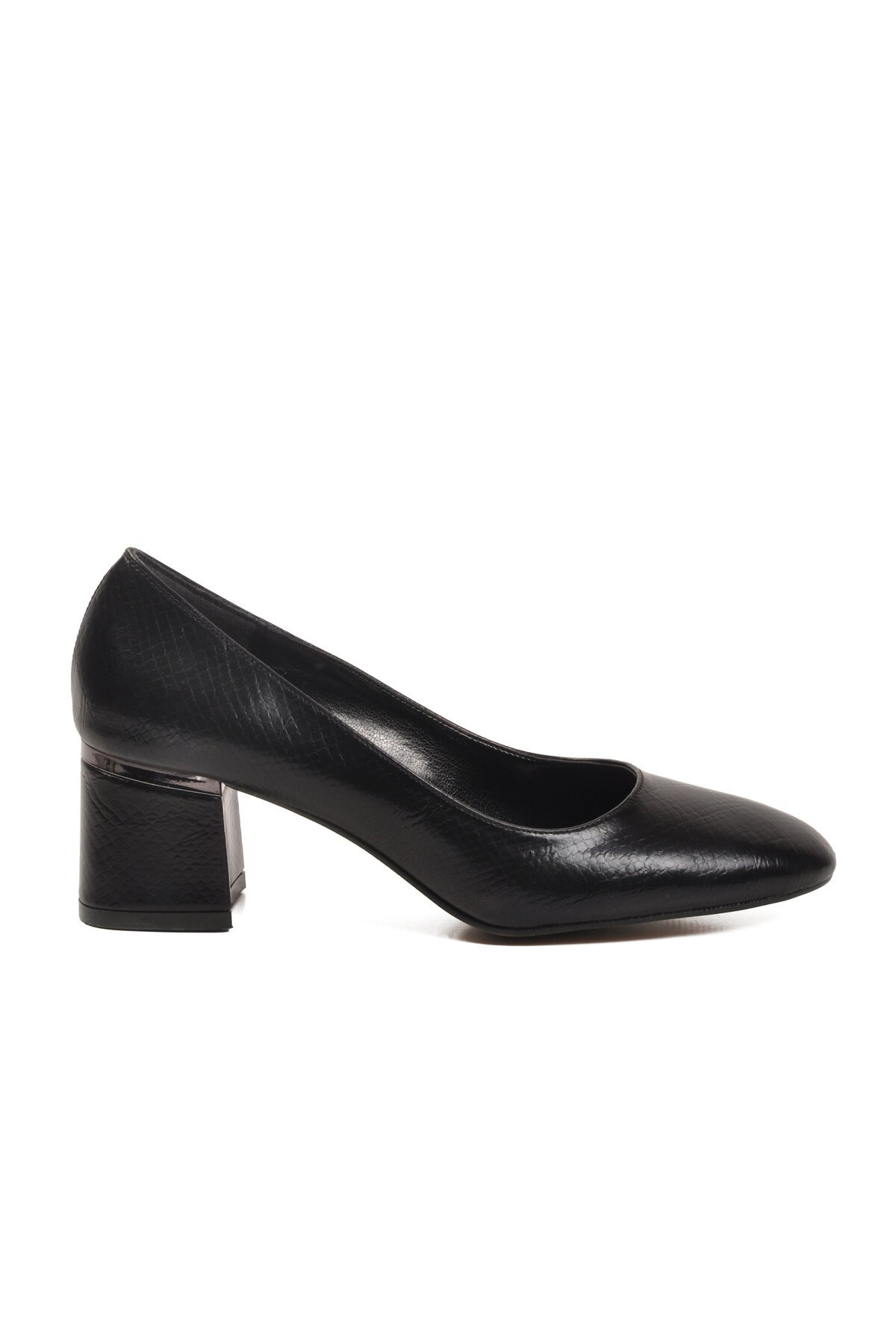 Siyah Yılan Hafif Topuklu Kadın Abiye Ayakkabı 357184 Z