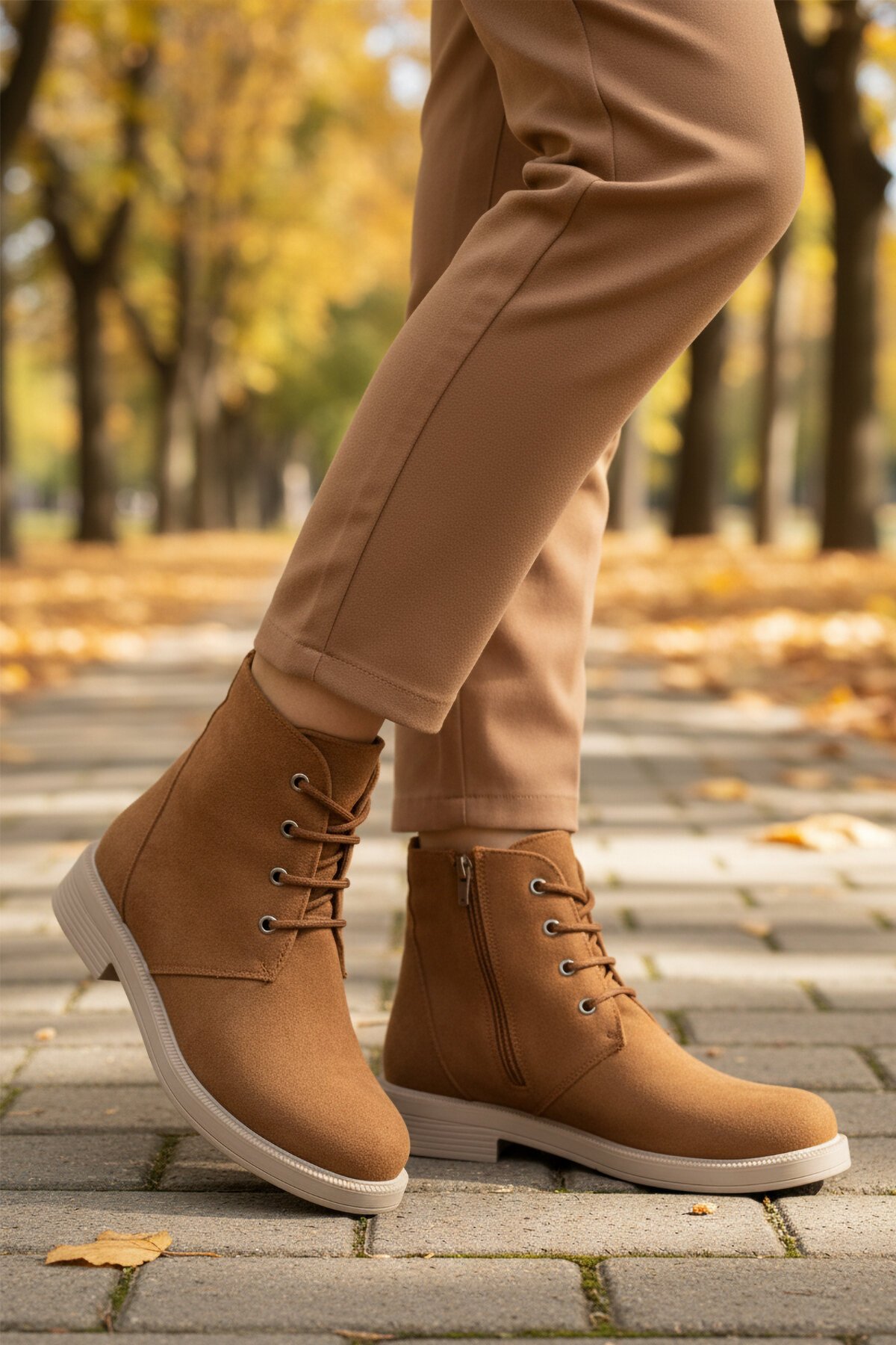 Taba Süet Fermuarlı Kadın Bot 284098 Z