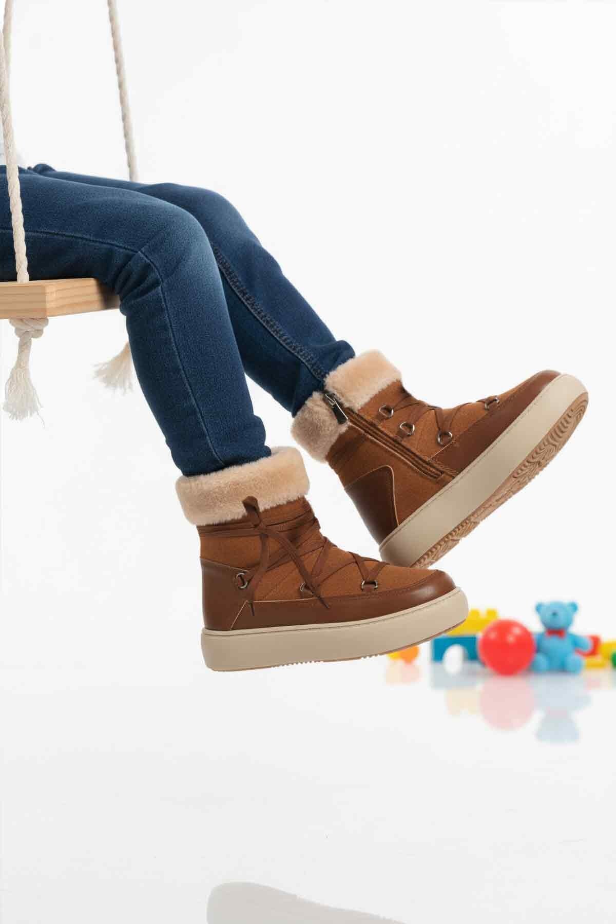 Taba Fermuarlı İçi Polarlı Çocuk Bot Selis F