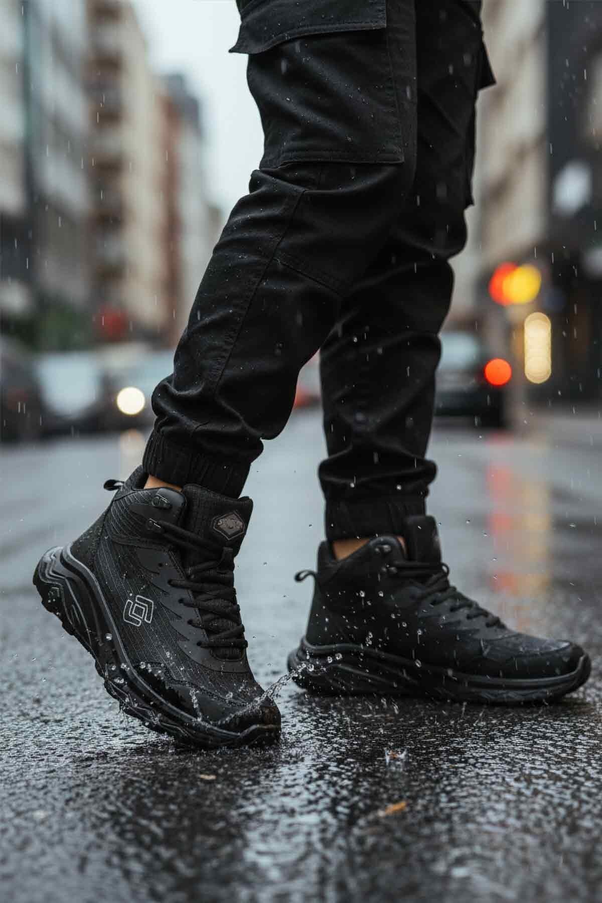 Siyah Su Geçirmez Unisex Outdoor Bot G2018 G