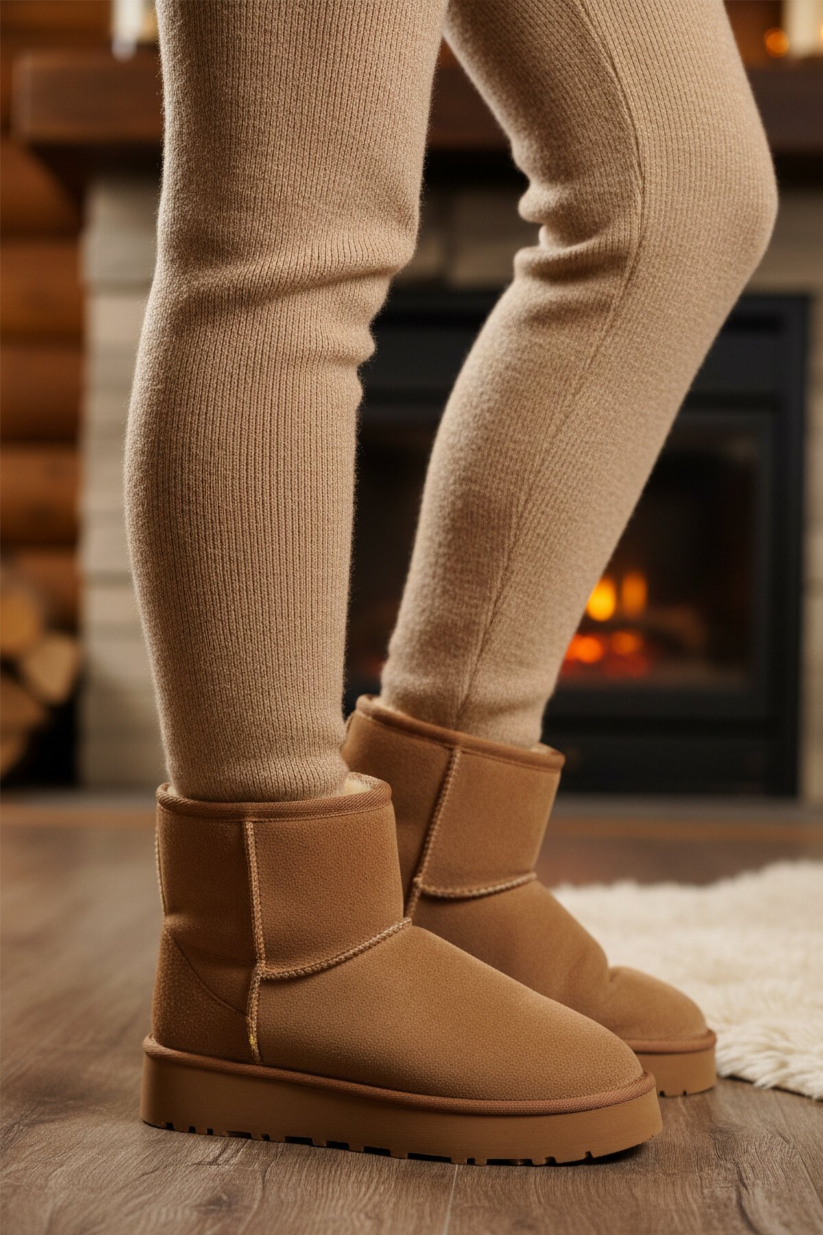 Vizon Süet İçi Kürklü Kadın Bot 696081 Z