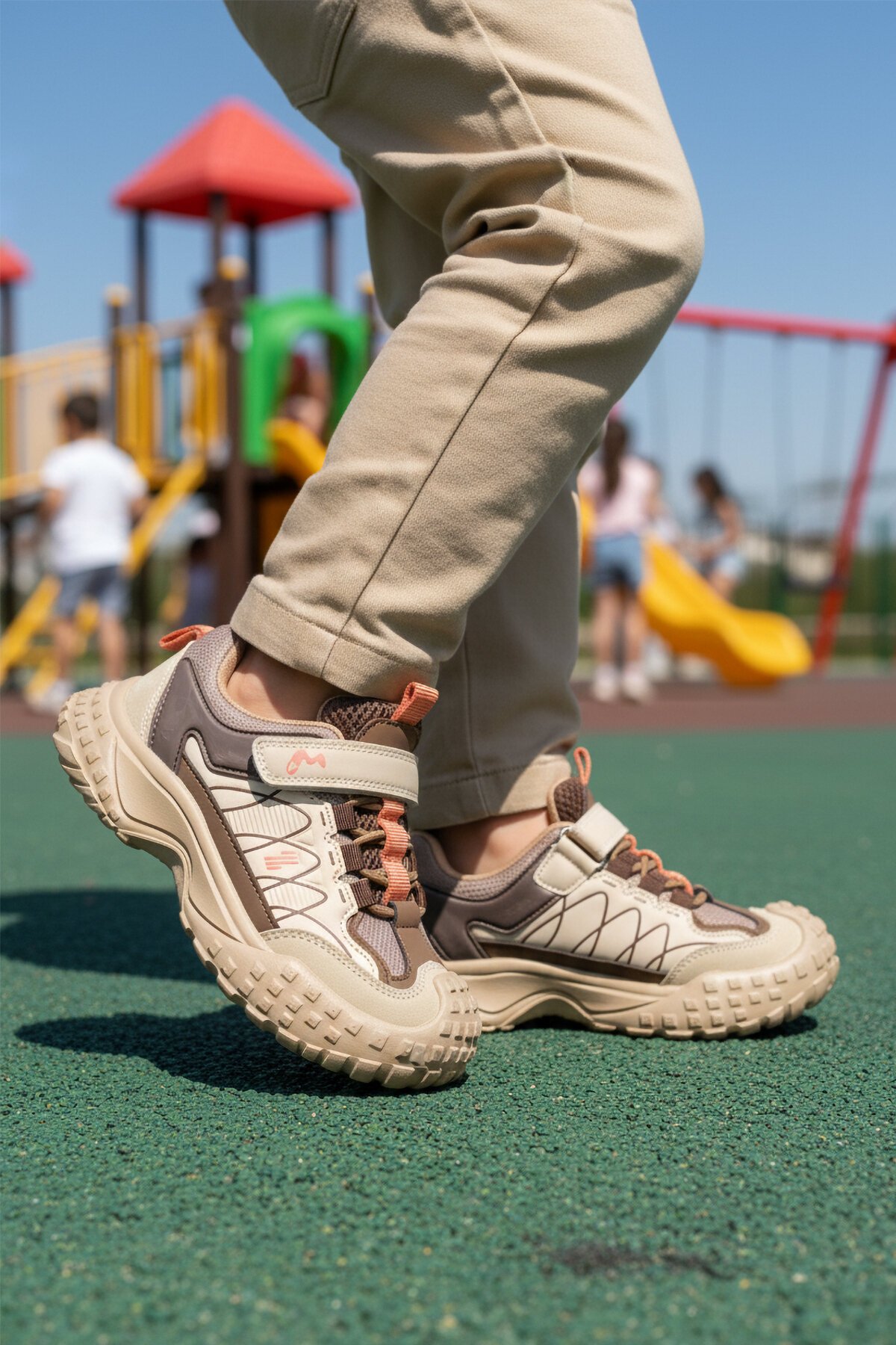 Bej-Kahve Çocuk Spor Ayakkabı 22676 F