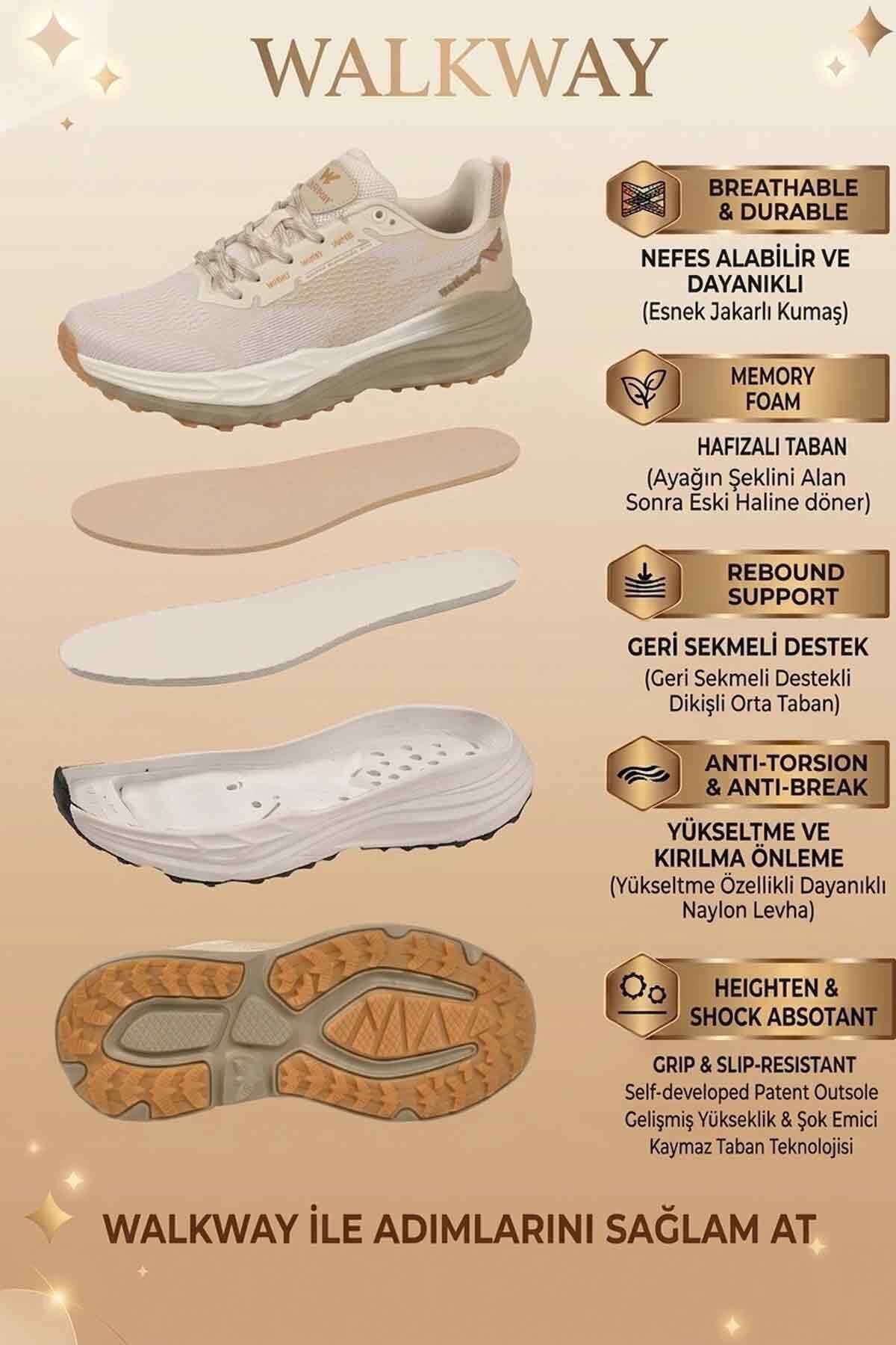Bej Memory Foarm Hafif Gümüş Erkek Spor Ayakkabı B25RA162 M