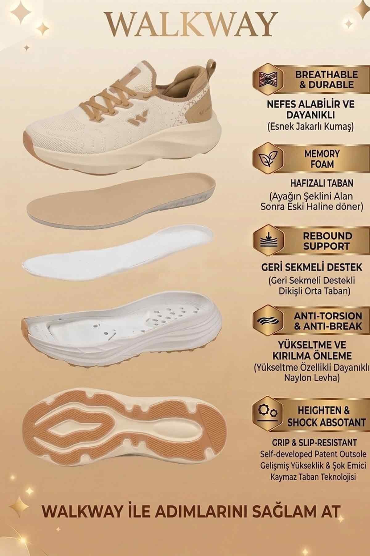 Bej Hafif Memory Foam Yumuşak Taban Erkek Spor Ayakkabı B25RA299 M