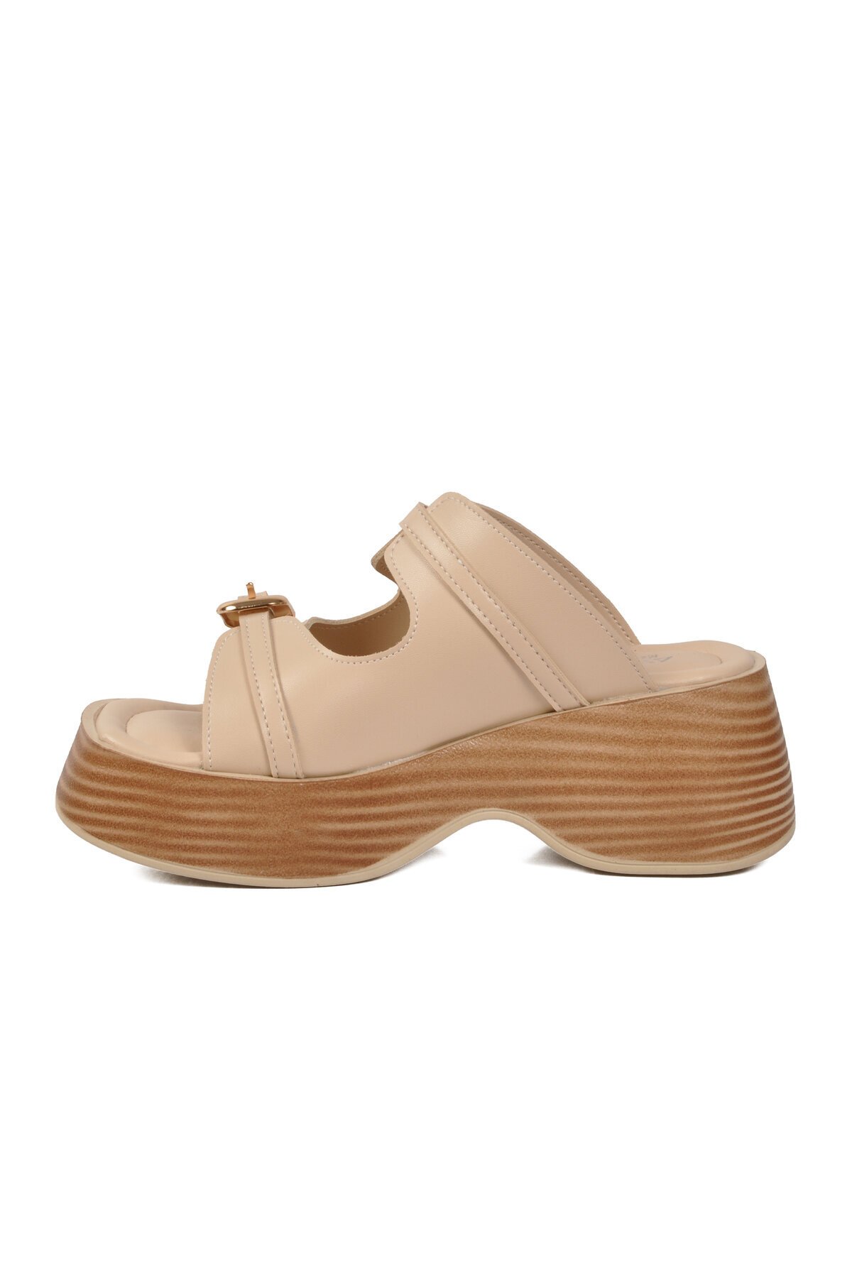 Bej Suni Deri Kadın Terlik 322183 Z