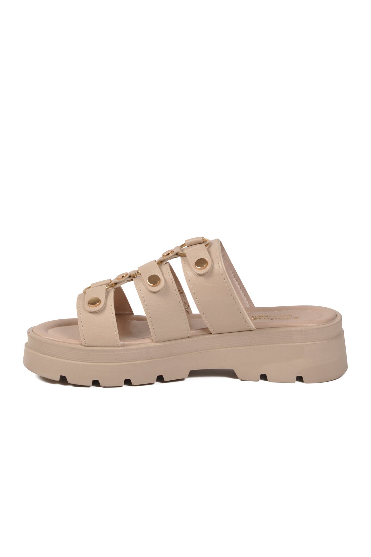 Bej Hafif Yüksek Tabanlı ComfortSole Taban Kadın Terlik 35351 Z