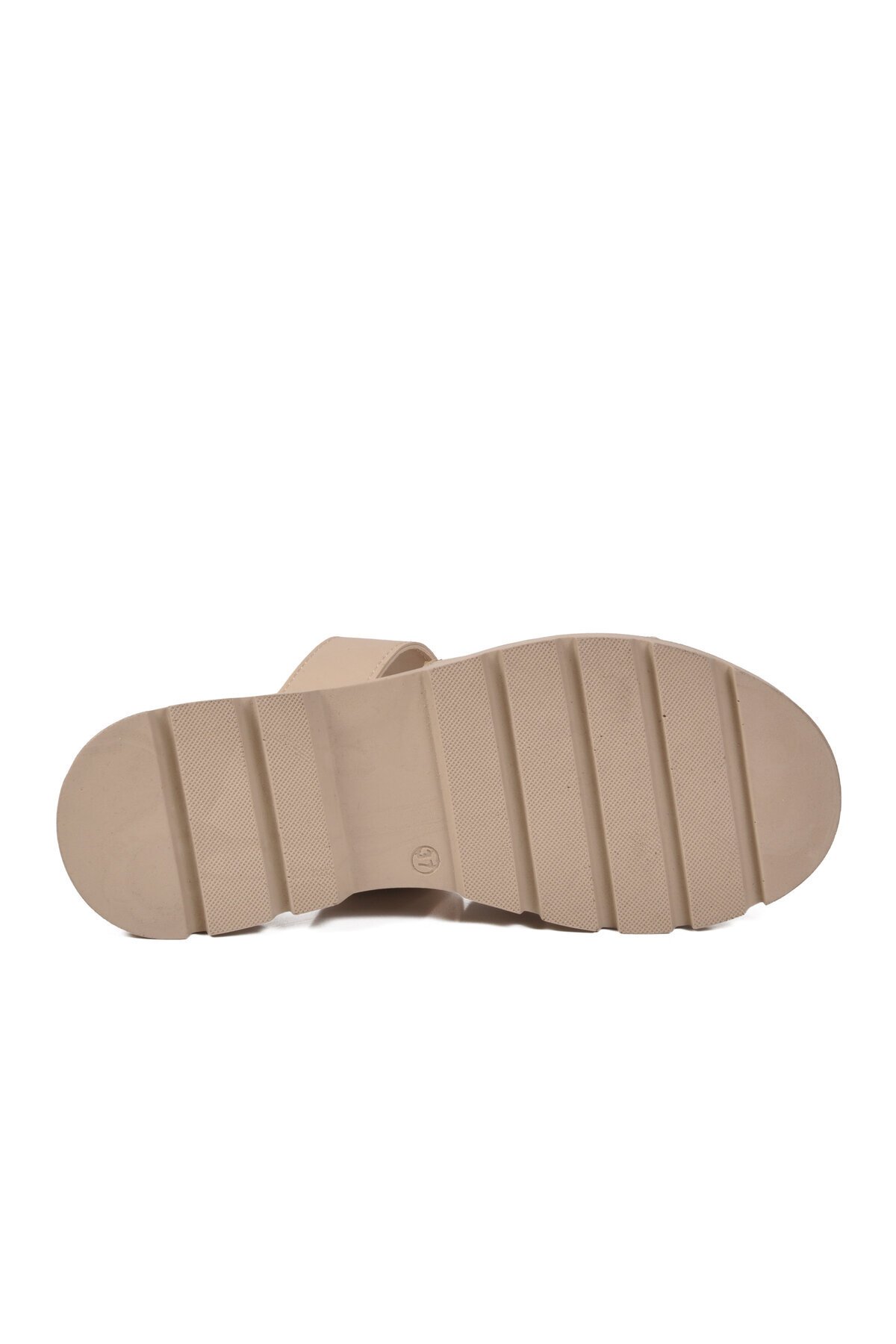 Bej Hafif Yüksek Tabanlı ComfortSole Taban Kadın Terlik 35351 Z