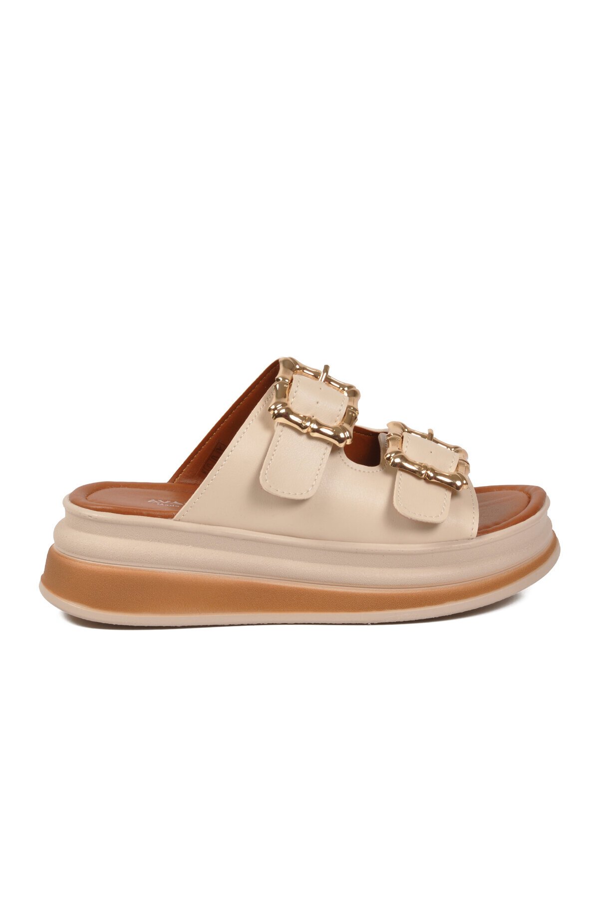 Bej Yüksek Tabanlı Kadın Terlik 457303 Z