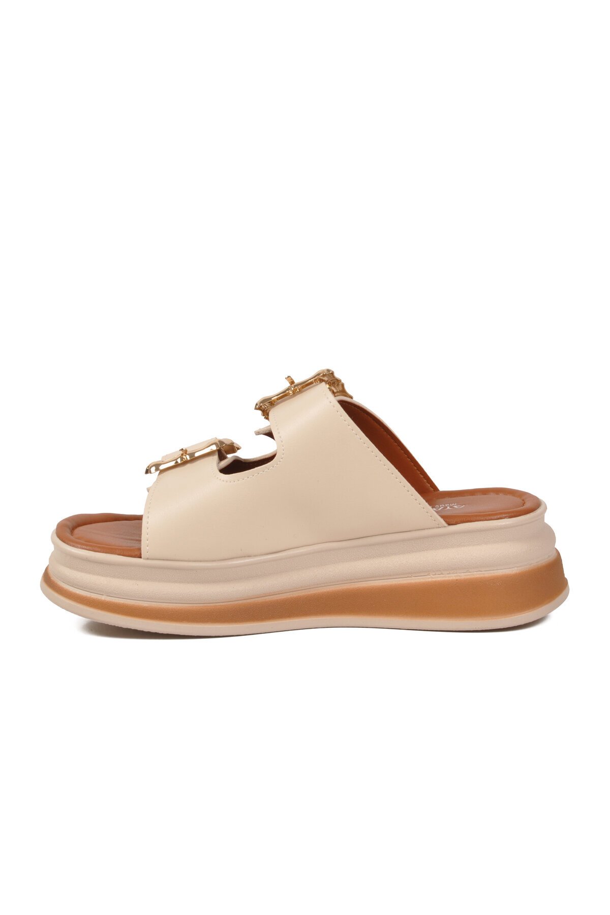 Bej Yüksek Tabanlı Kadın Terlik 457303 Z