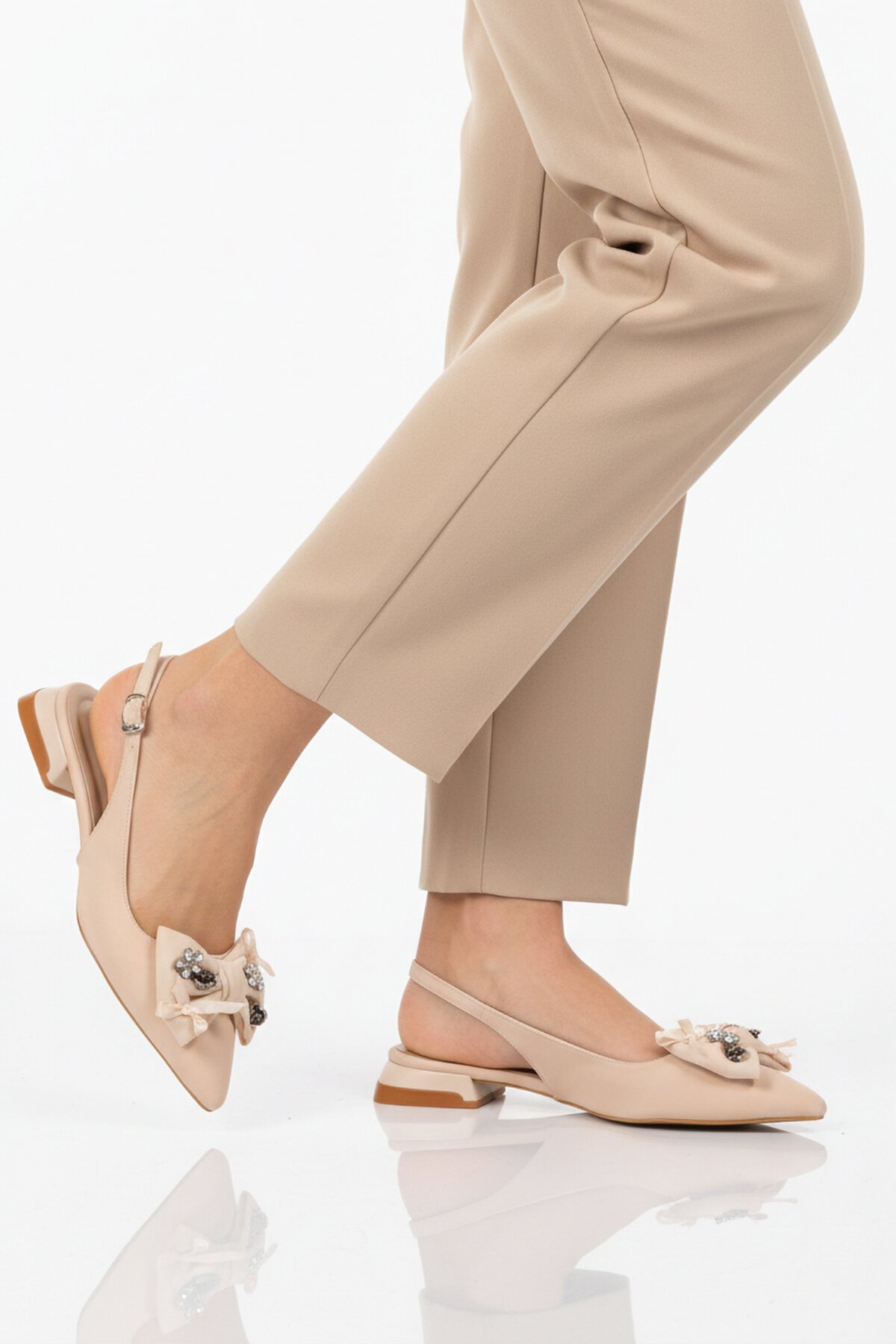 Bej Kadın Abiye Ayakkabı 606058 Z