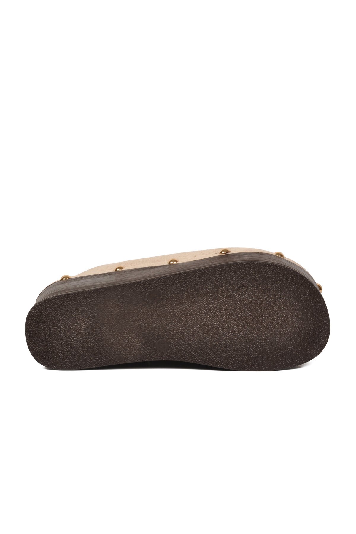 Bej Yüksek Tabanlı Tekstil Kadın Terlik 322220 Z