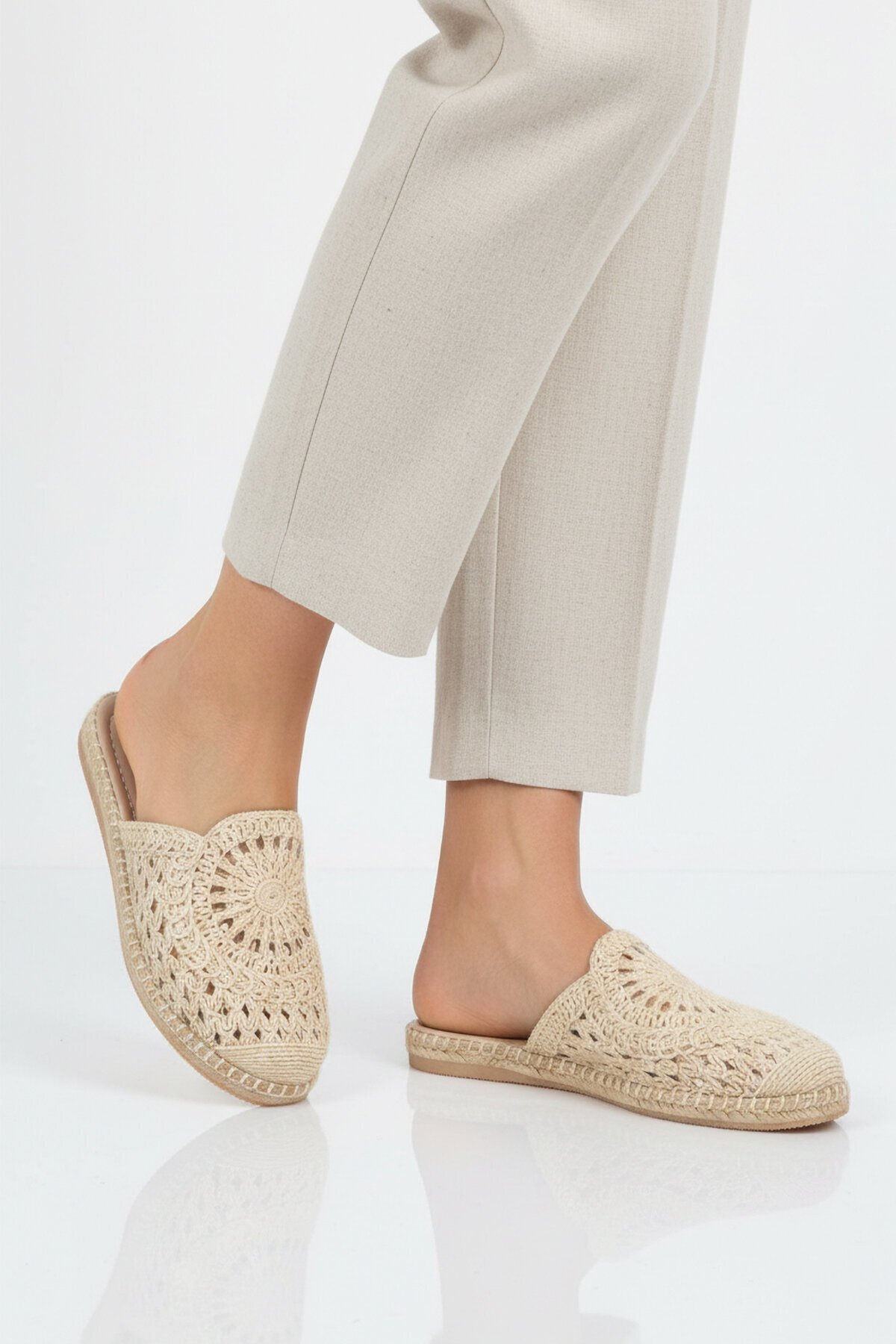 Bej Tekstil Kadın Terlik 473134 Z