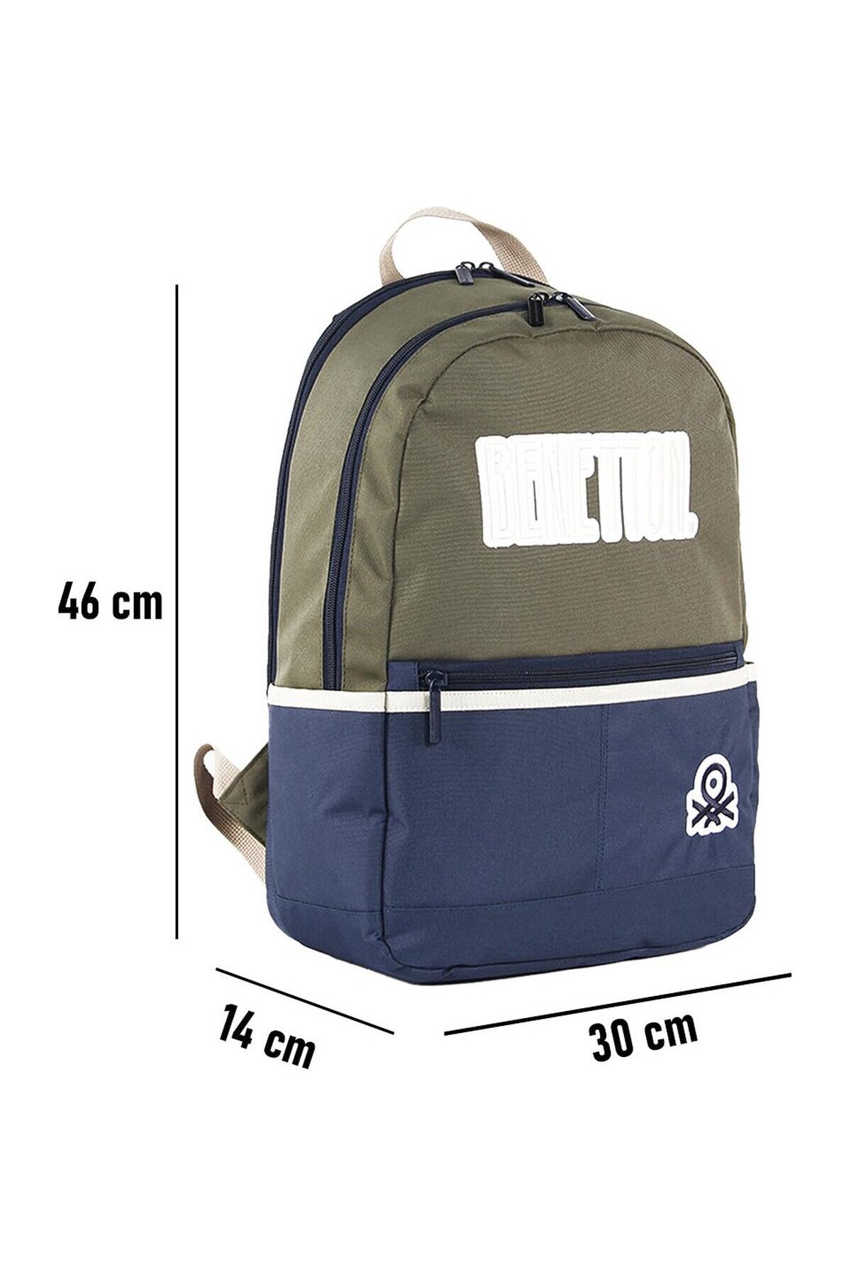 Benetton Haki-Lacivert Unisex Okul Çantası