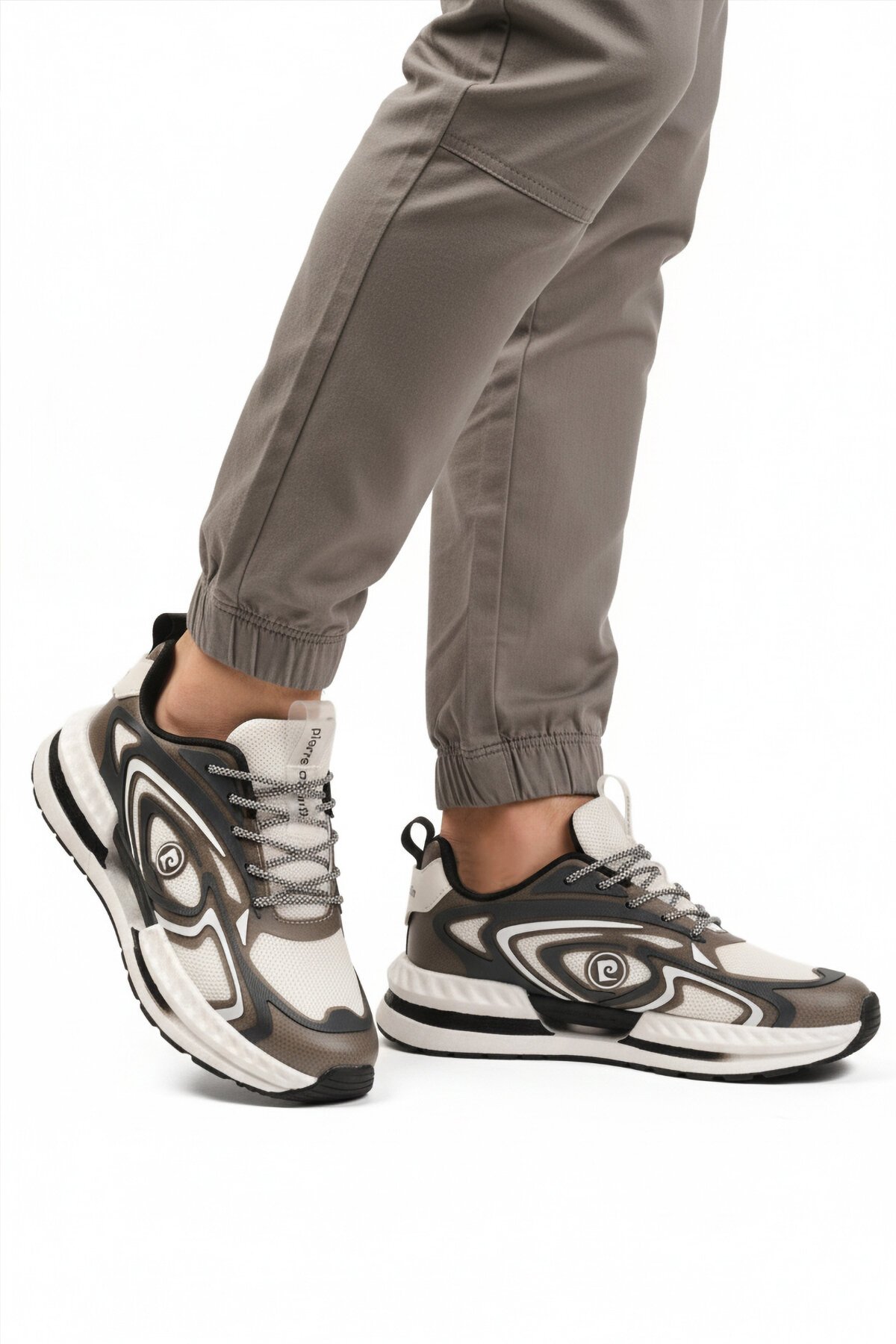 Beyaz-Füme Tekstil Erkek Spor Ayakkabı PCI-11616 M