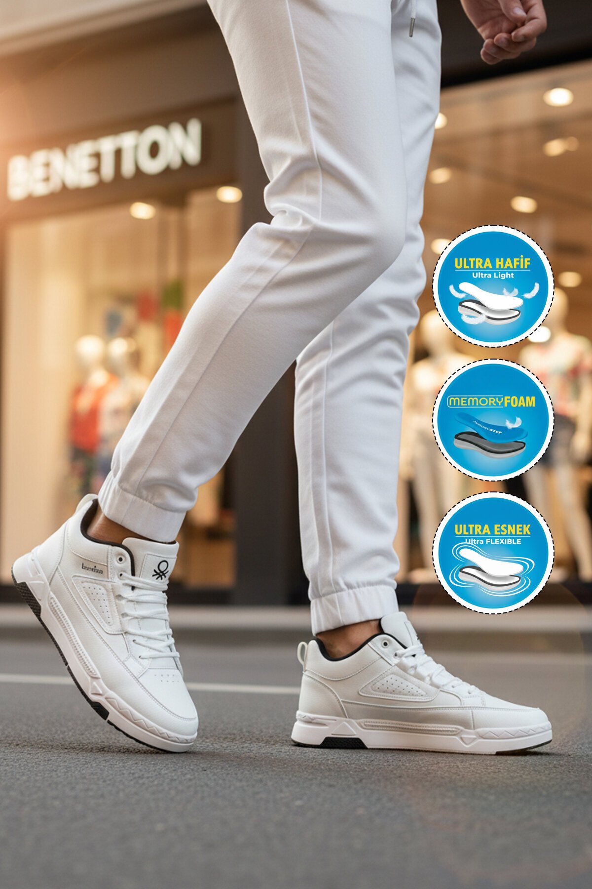 Beyaz Memory Foarm Erkek Sneaker BNI-11196 M