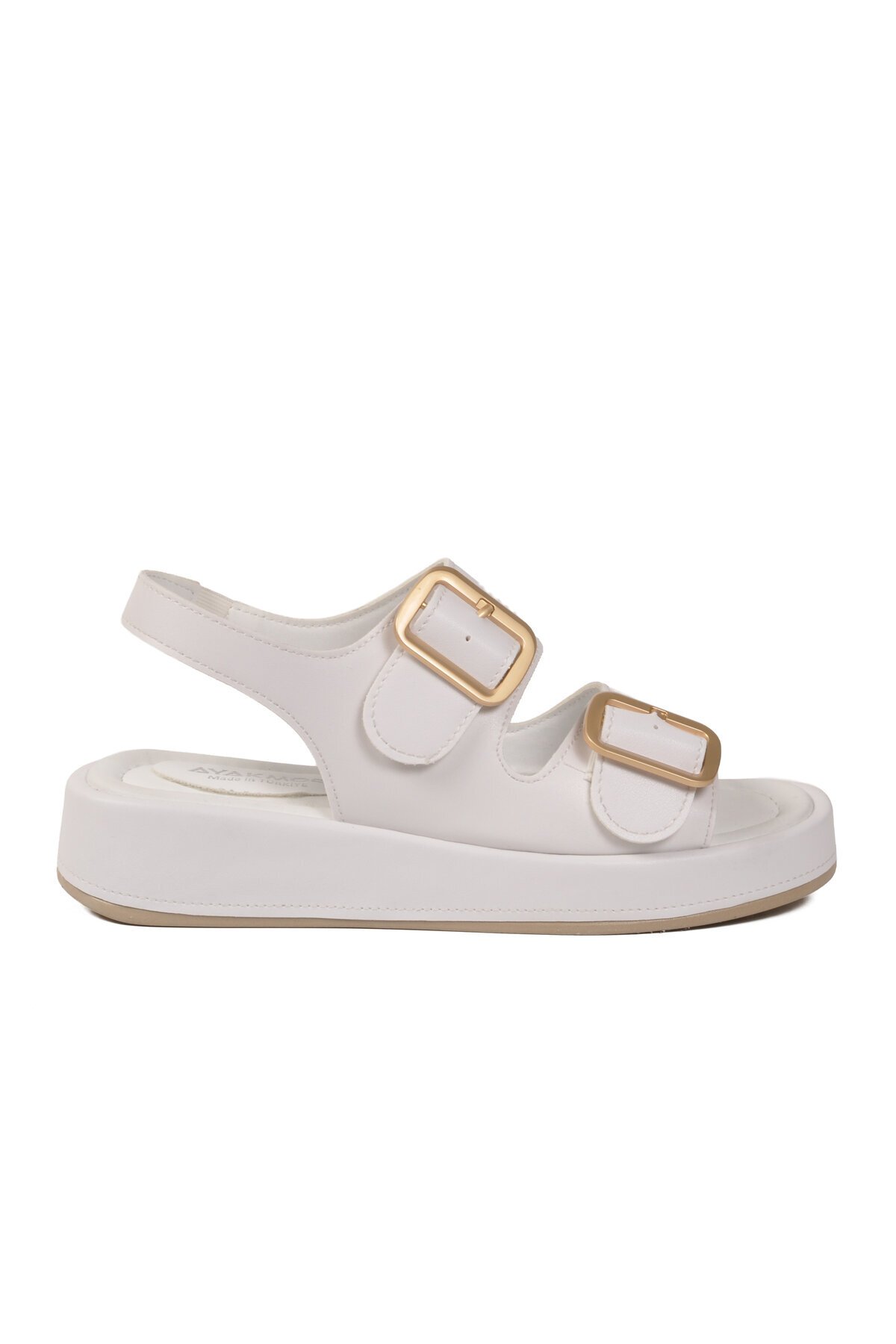 Beyaz Yüksek Tabanlı ComfortSole Taban Kadın Sandalet 35332 Z