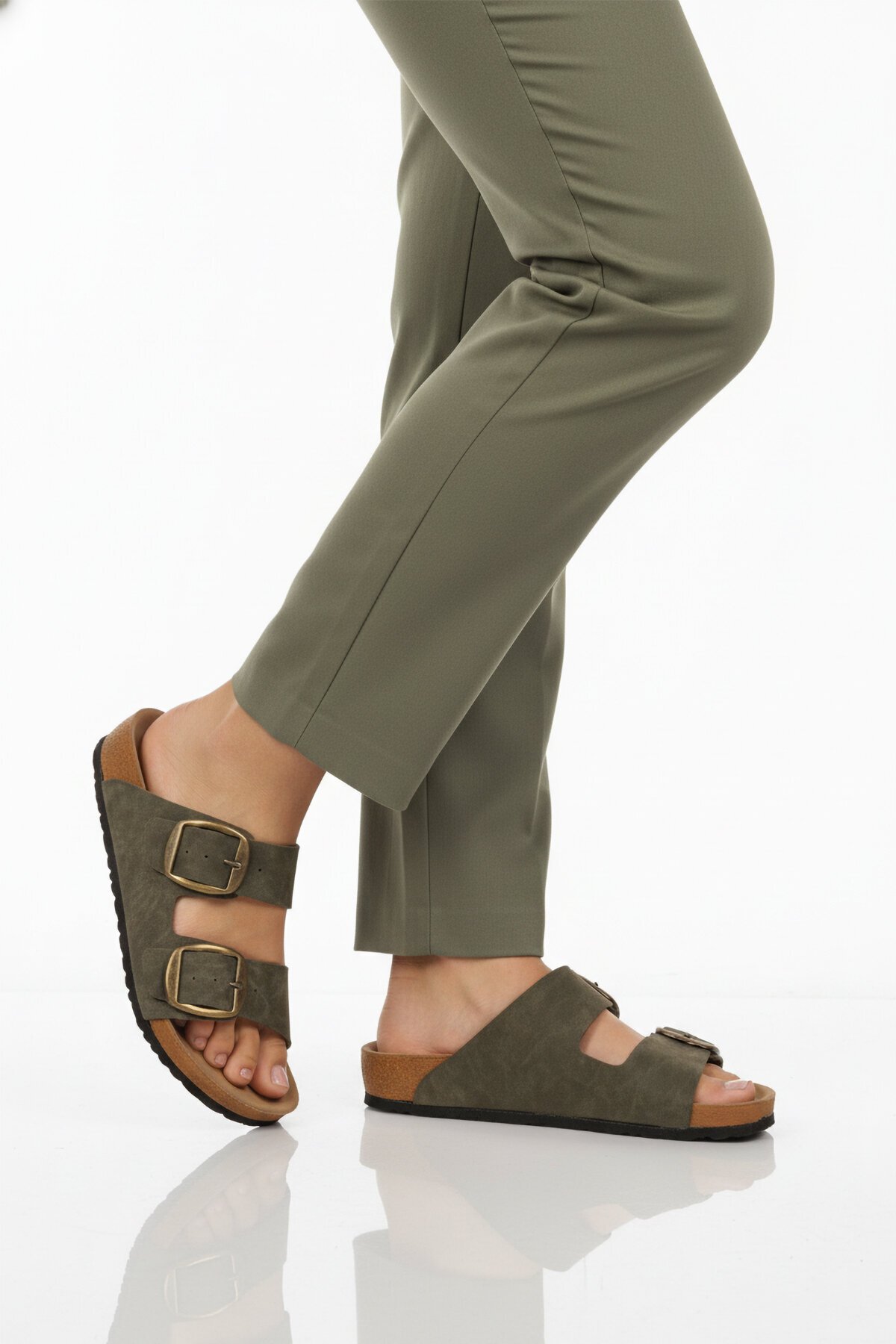 Haki Hafif Kadın Terlik PC-7551 Z