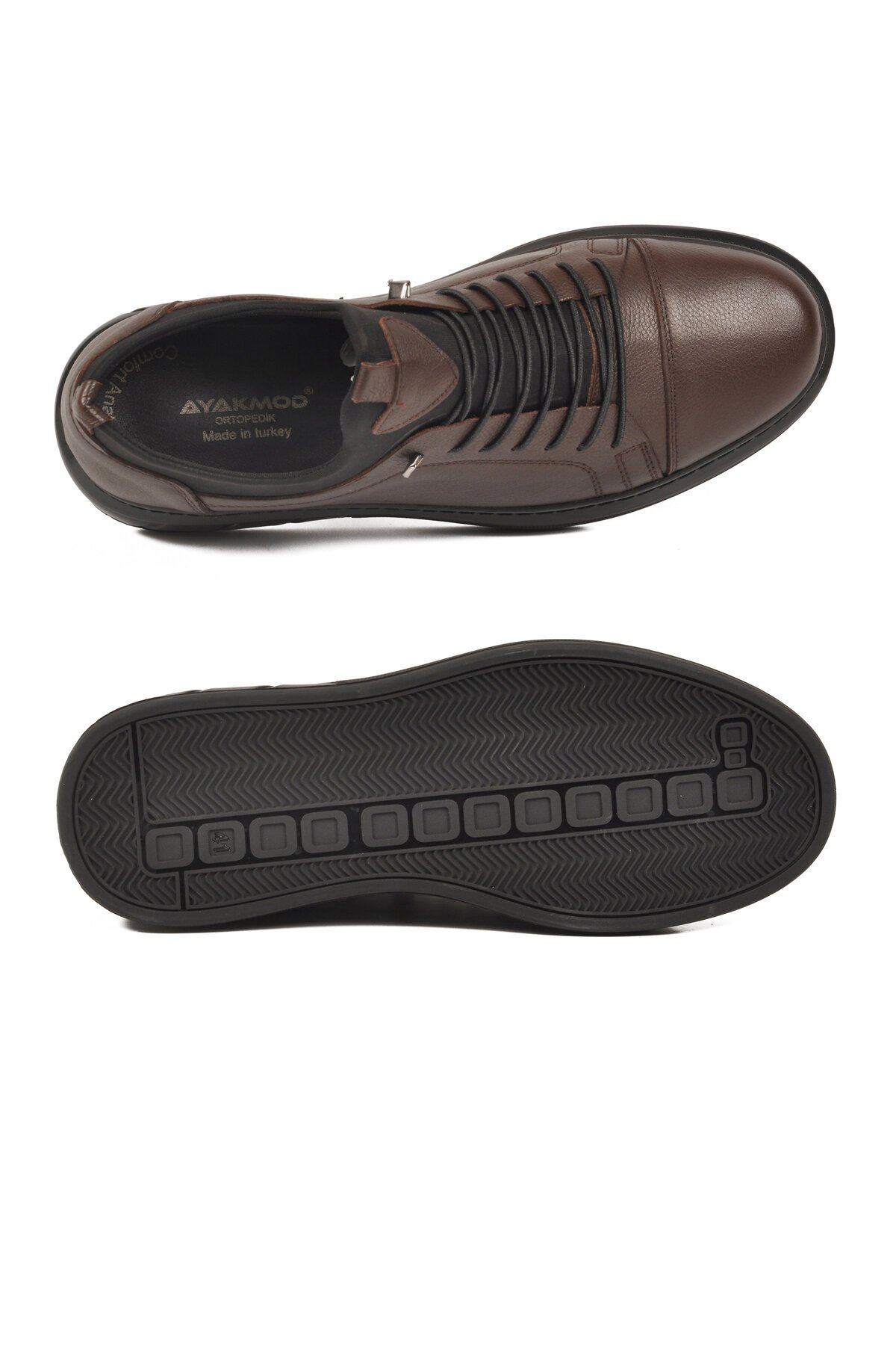 Kahve Hakiki Deri Ortopedik Erkek Günlük Ayakkabı Premium 117 M