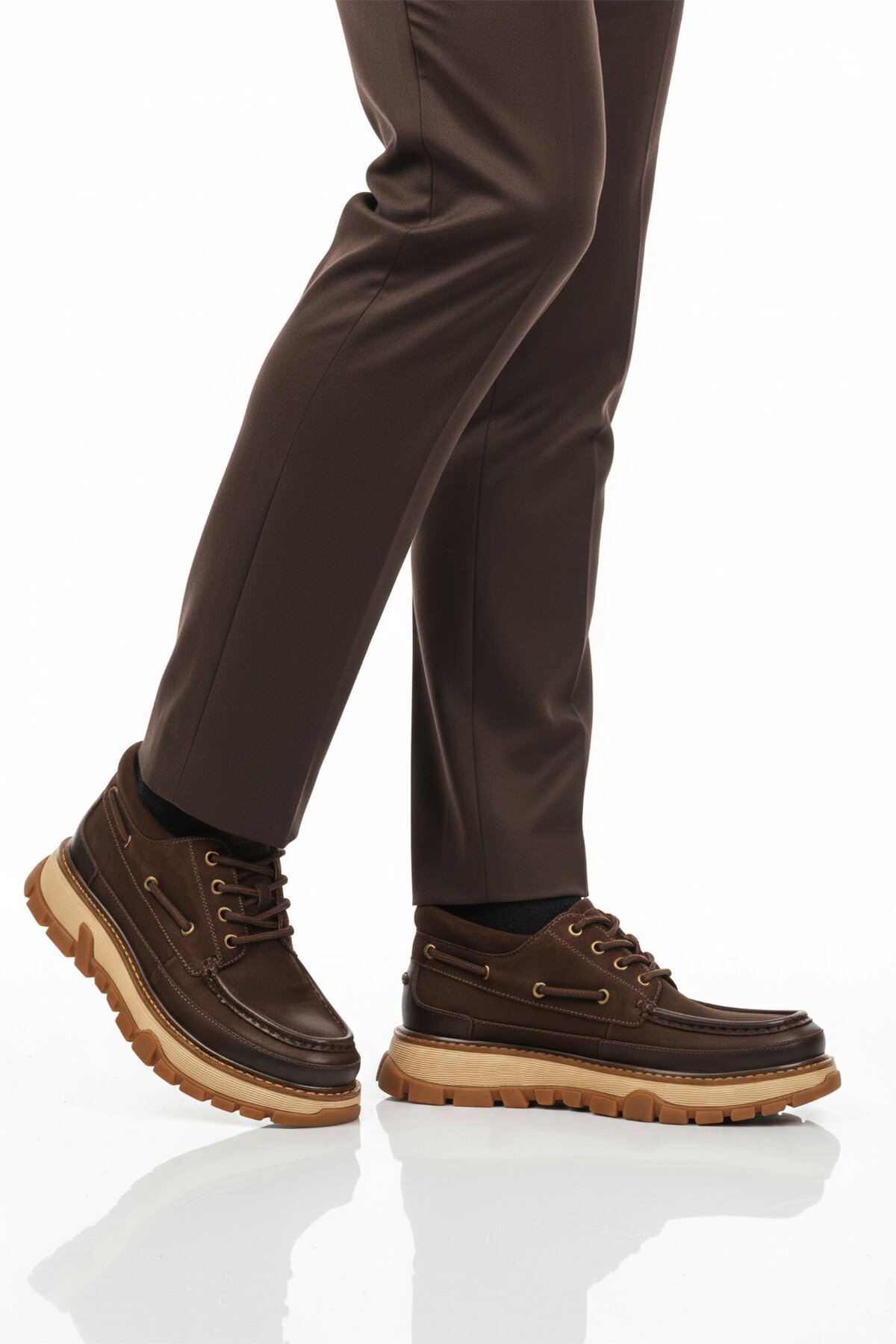 Kahve Nubuk Hakiki Deri Erkek Günlük Ayakkabı 25K550 M