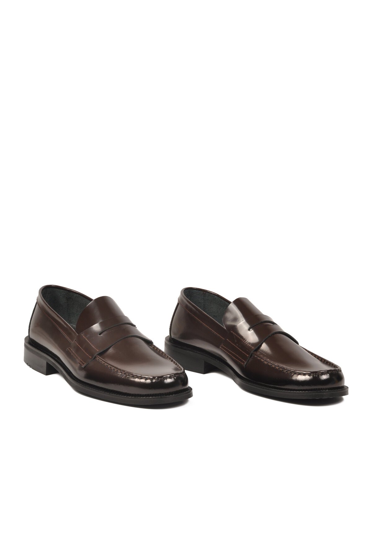 Kahve Rugan Hakiki Deri Erkek Günlük Ayakkabı 3577 M