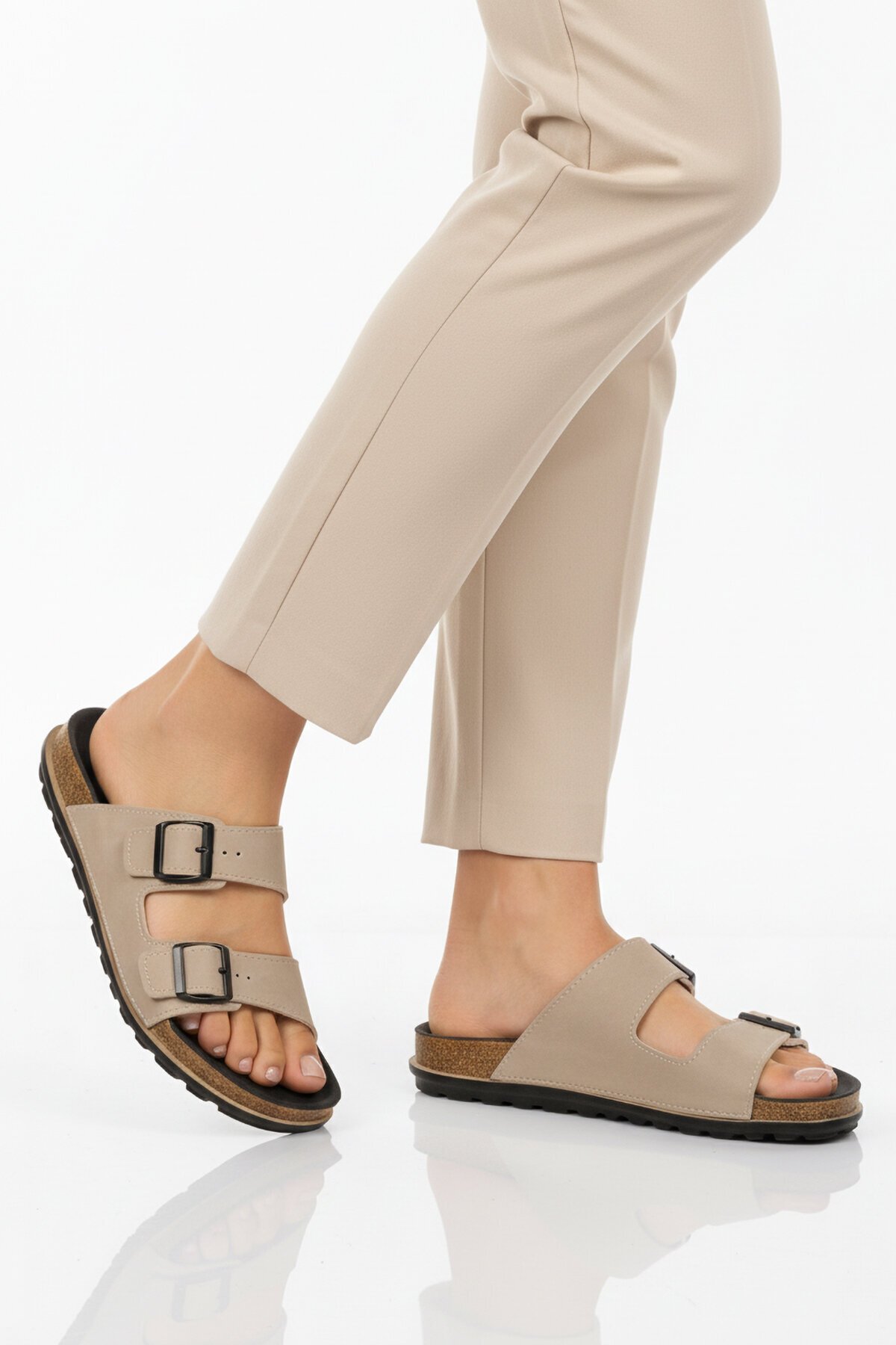 Krem Kadın Terlik PC-7428 Z