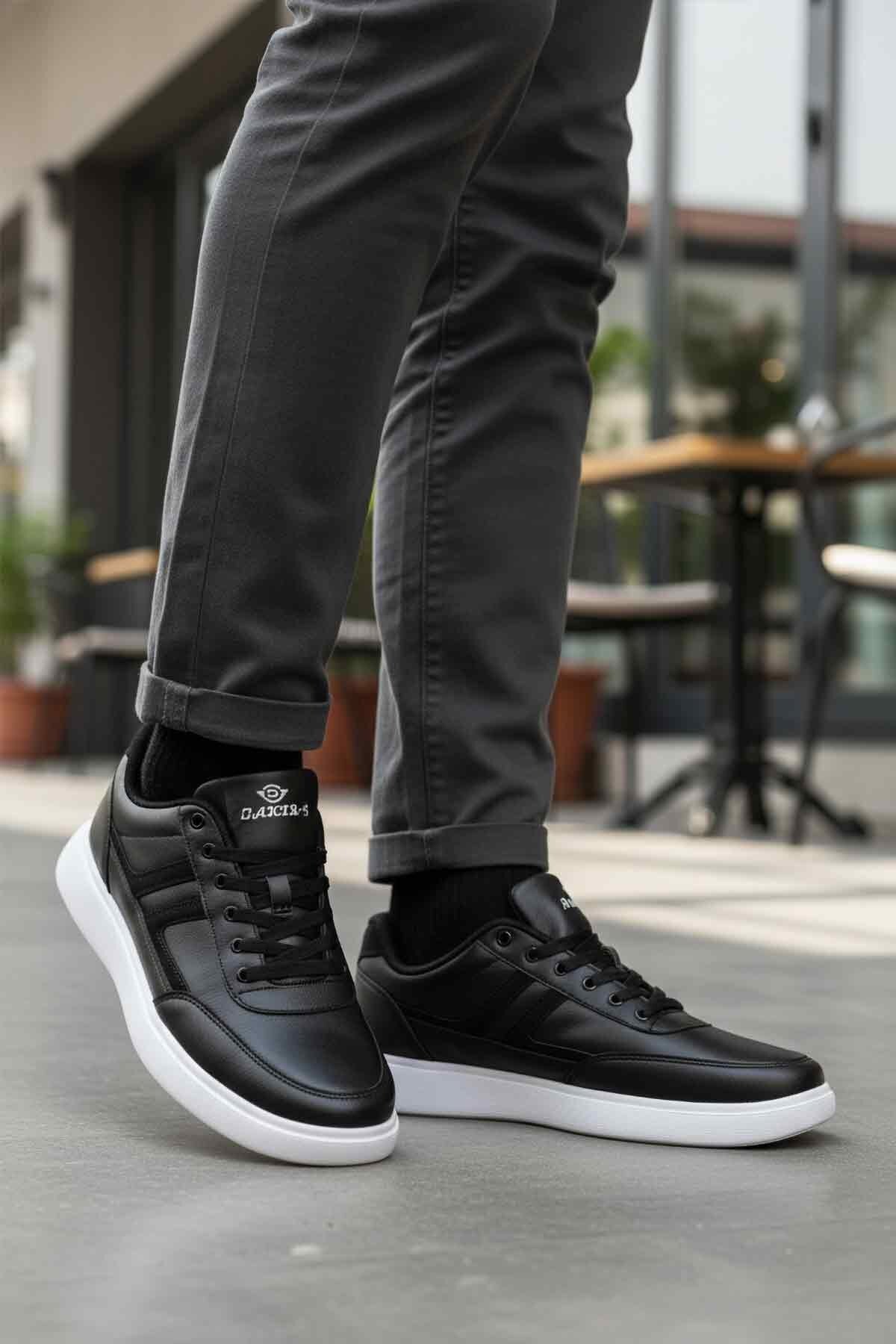 Siyah-Beyaz Poliüretan Erkek Günlük Ayakkabı Dakırs 128 Cilt M