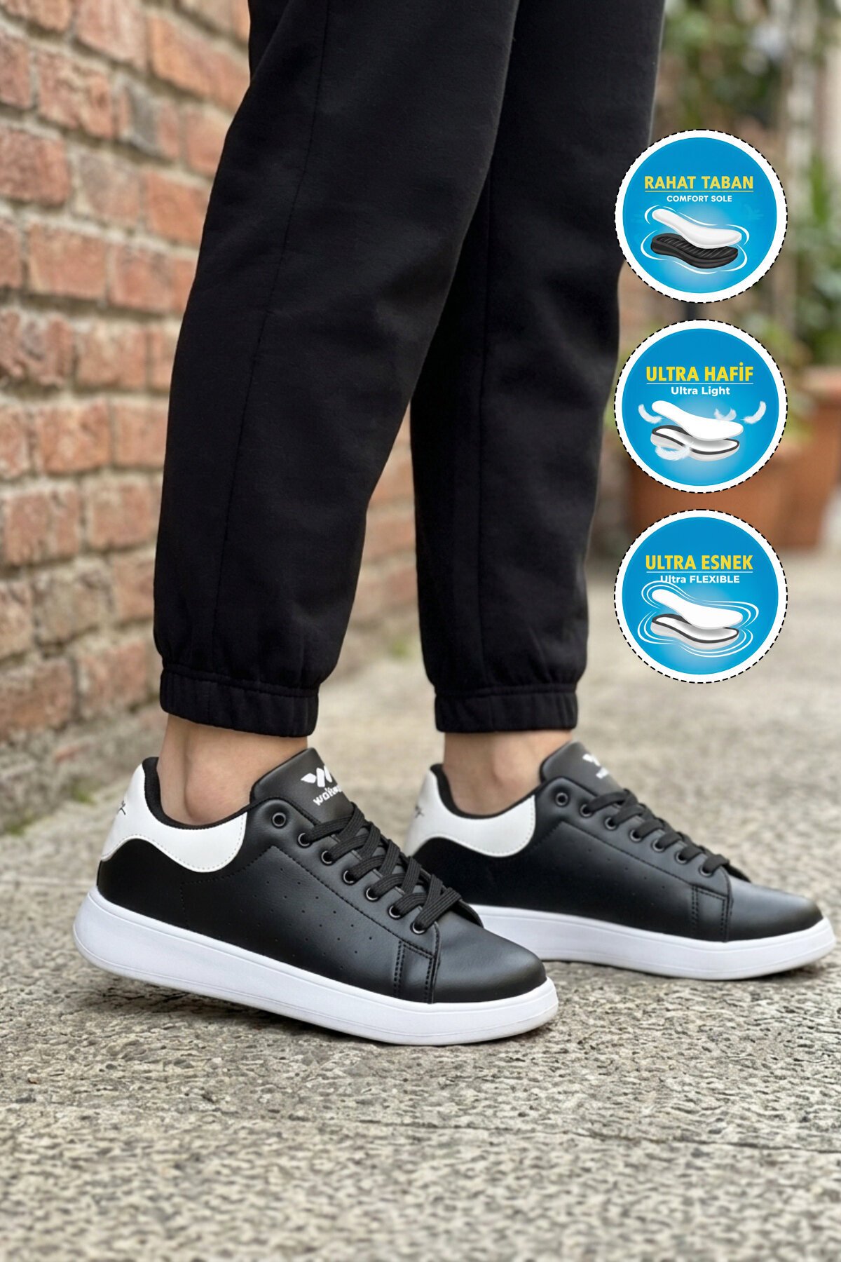 Siyah Hafif Unisex Günlük Ayakkabı 26116 Costa G
