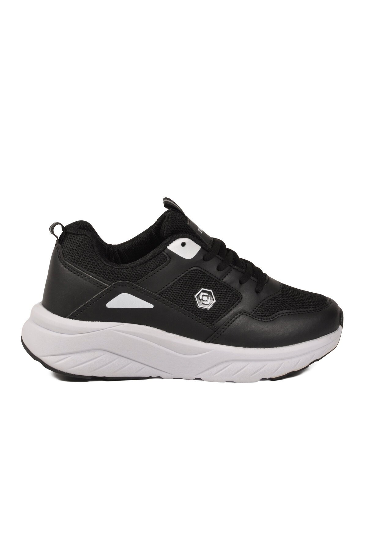 Siyah-Beyaz Yüksek Tabanlı Hafif Unisex Spor Ayakkabı 2105 Z