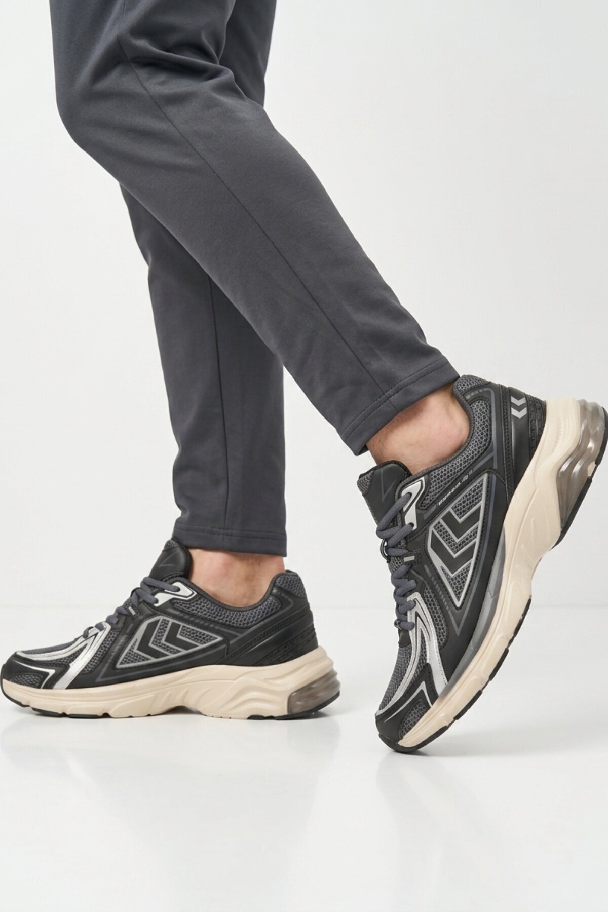 Siyah-Gri Tekstil Unisex Spor Ayakkabı 900794 Hml 700