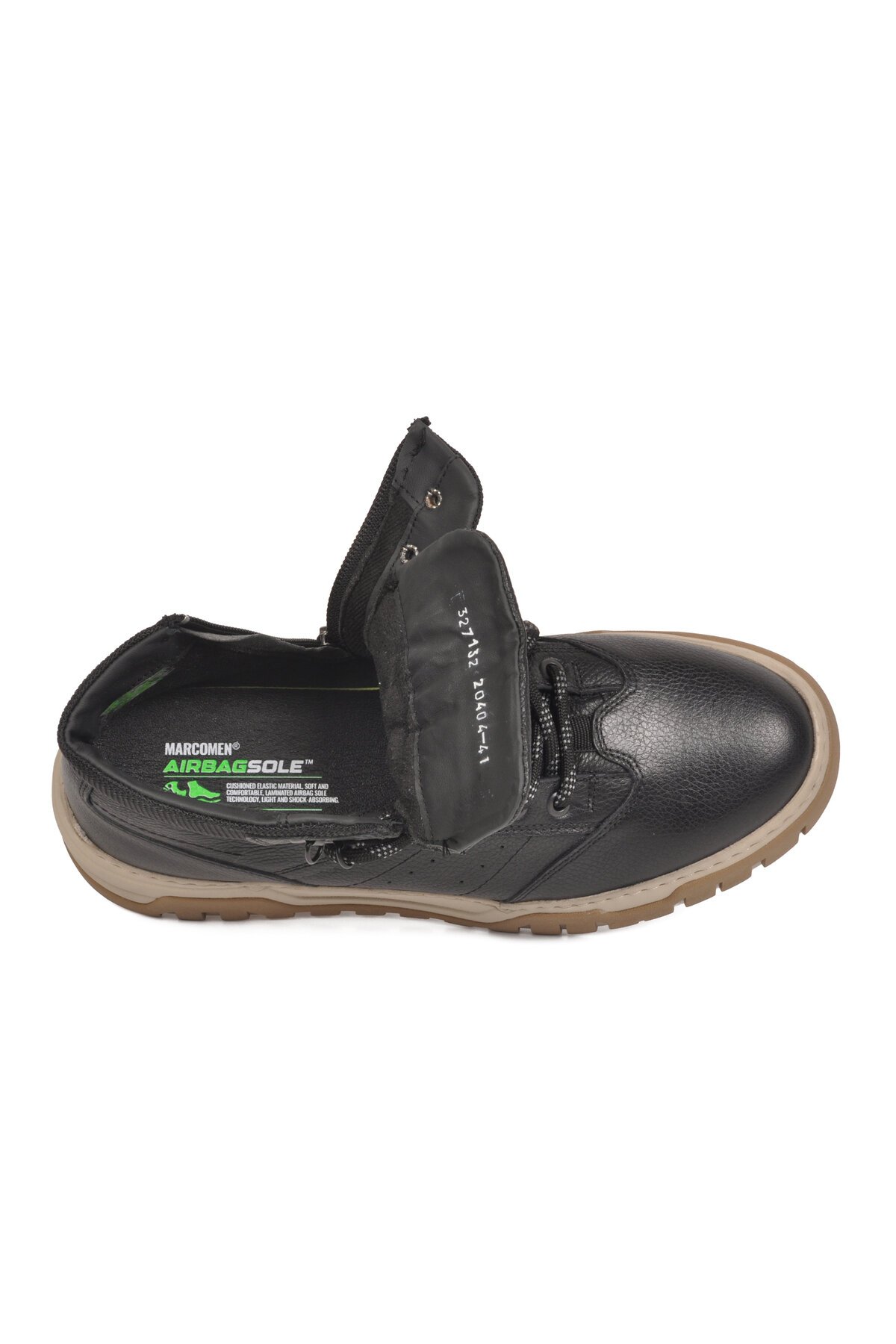 Siyah Hakiki Deri Erkek Bot Marcomen AirBagSole 152-20404-2 M