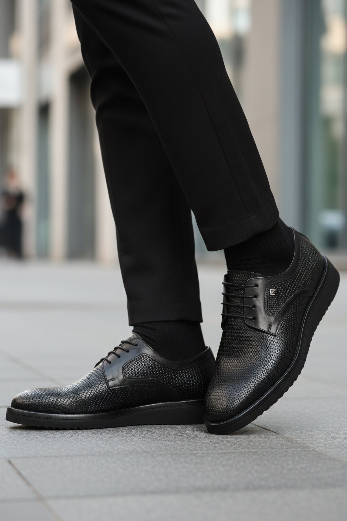 Siyah Hakiki Deri Erkek Günlük Ayakkabı 3264 M