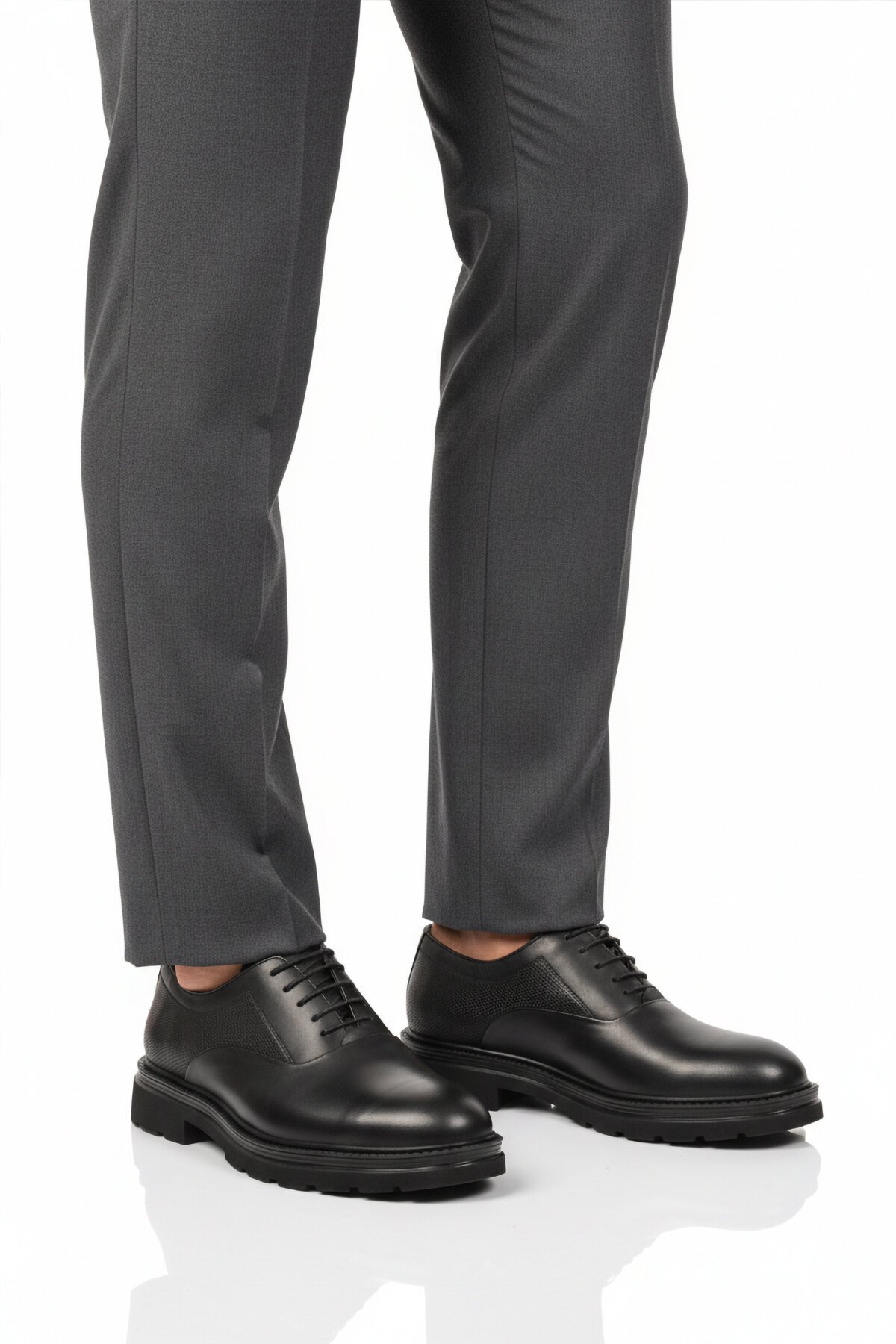 Siyah Hakiki Deri Erkek Günlük Ayakkabı 381 M