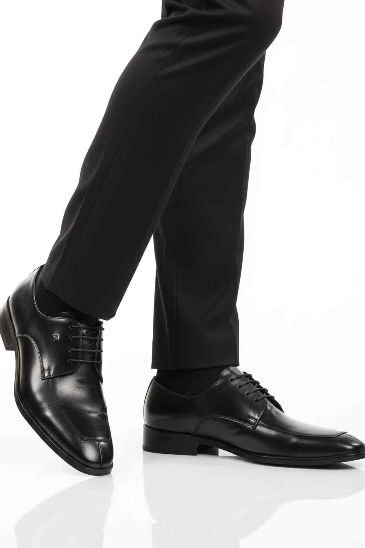 Siyah Hakiki Deri Erkek Klasik Ayakkabı Fosco 3265 M