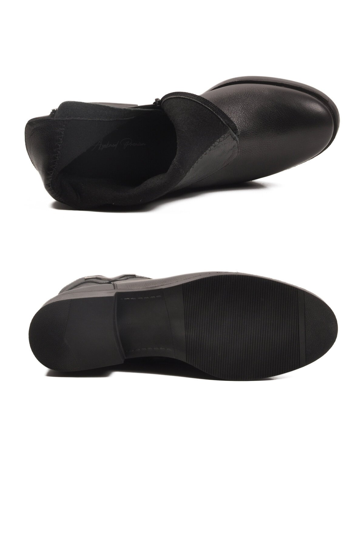 Siyah Hakiki Deri Kadın Bot 21893-1 Z