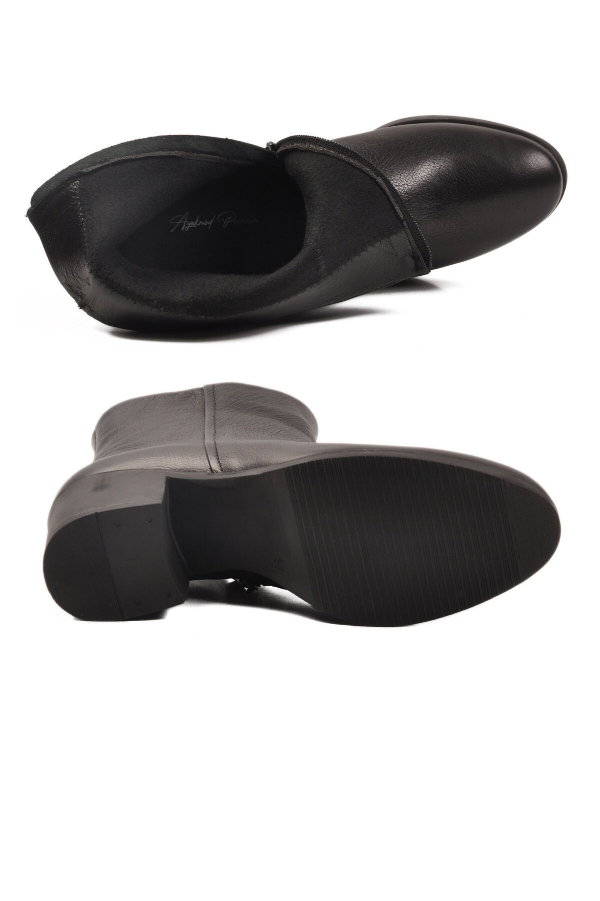 Siyah Hakiki Deri Kadın Bot 92162-1 Z