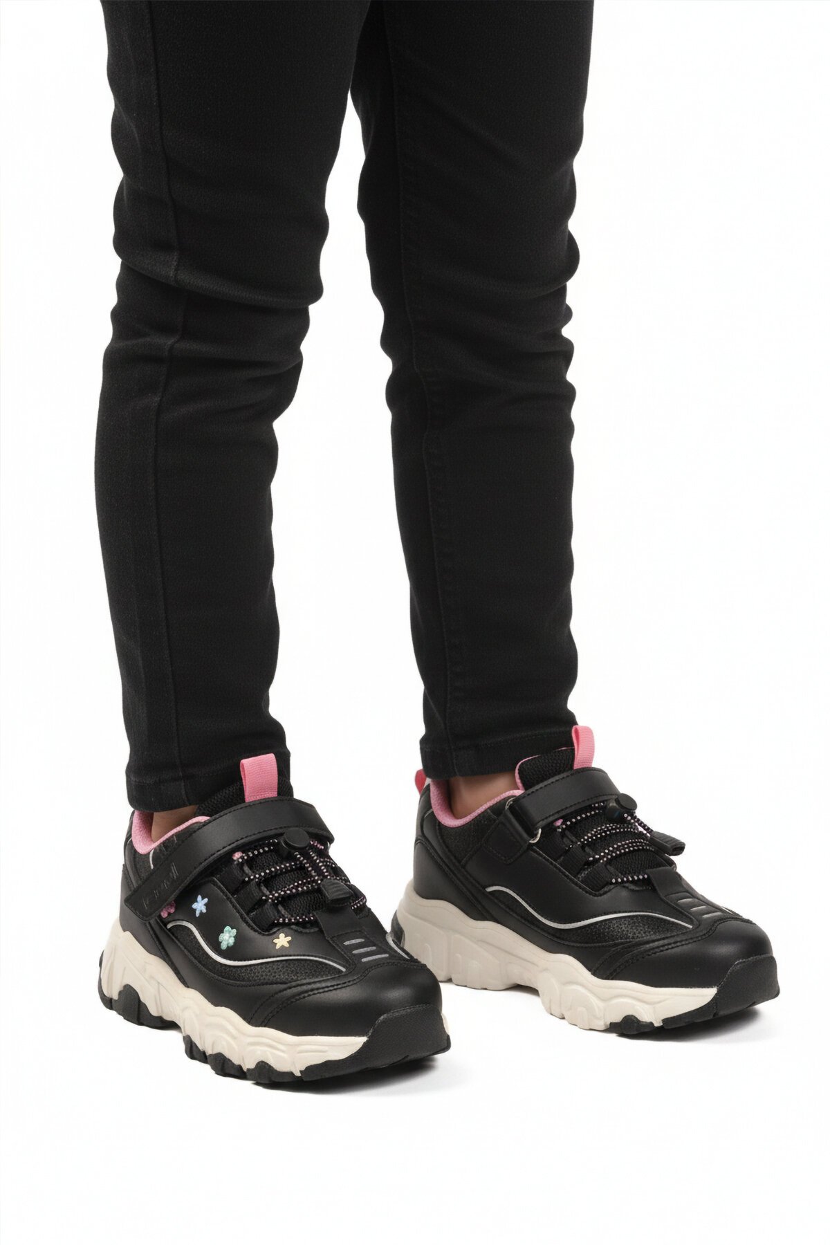 Siyah-Pembe Kız Çocuk Spor Ayakkabı Cool Bella Kısa F